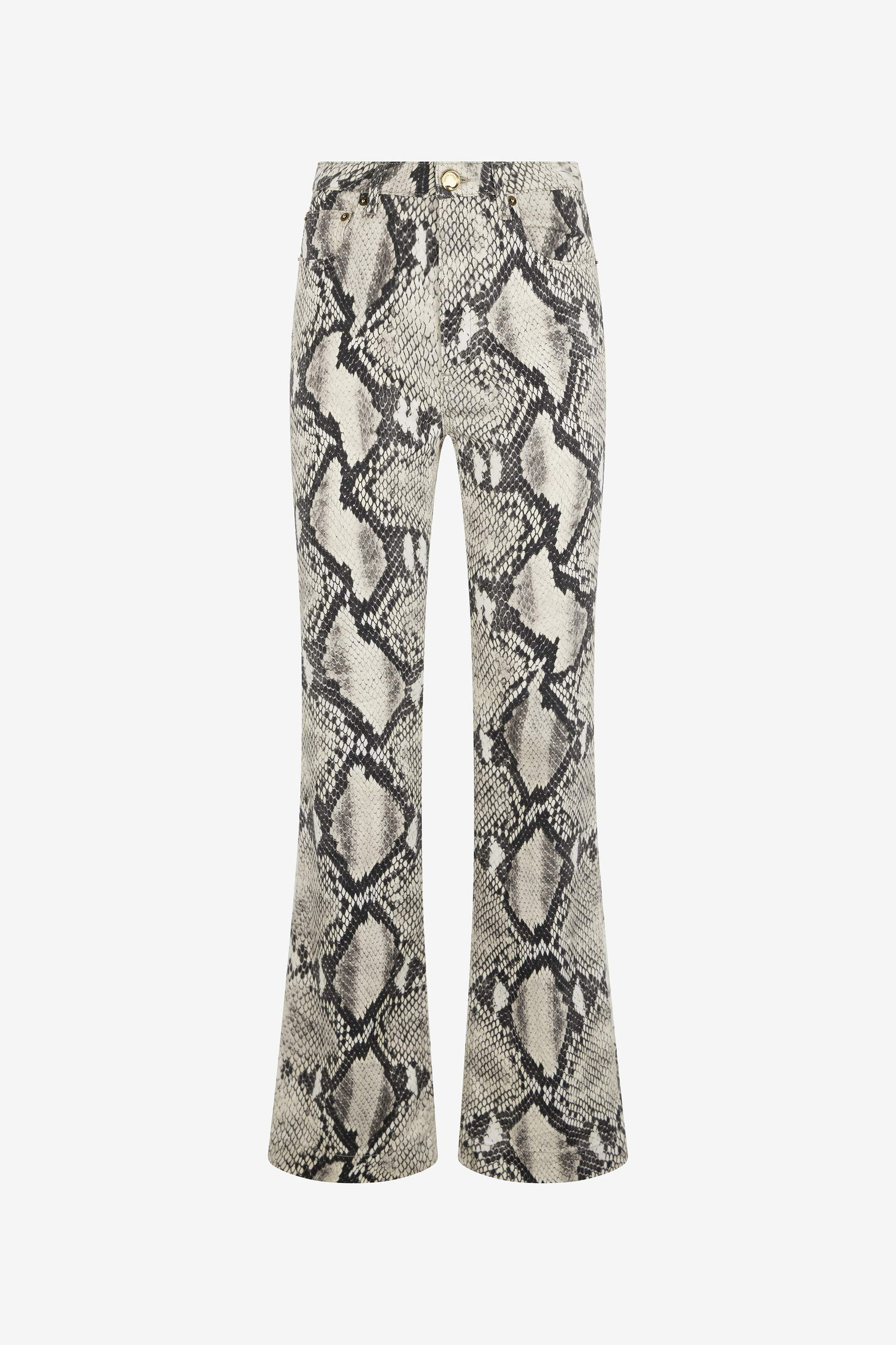 Roberto Cavalli Rock Jeans With Python Print In Black