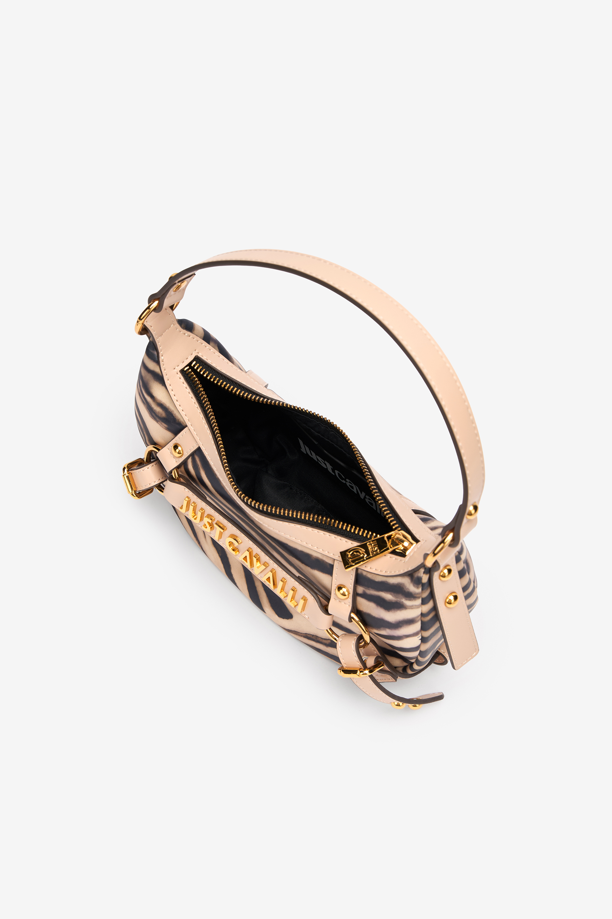 ROBERTO CAVALLI HOBO-TASCHE MIT PRINT TIGER SKIN UND LOGO 