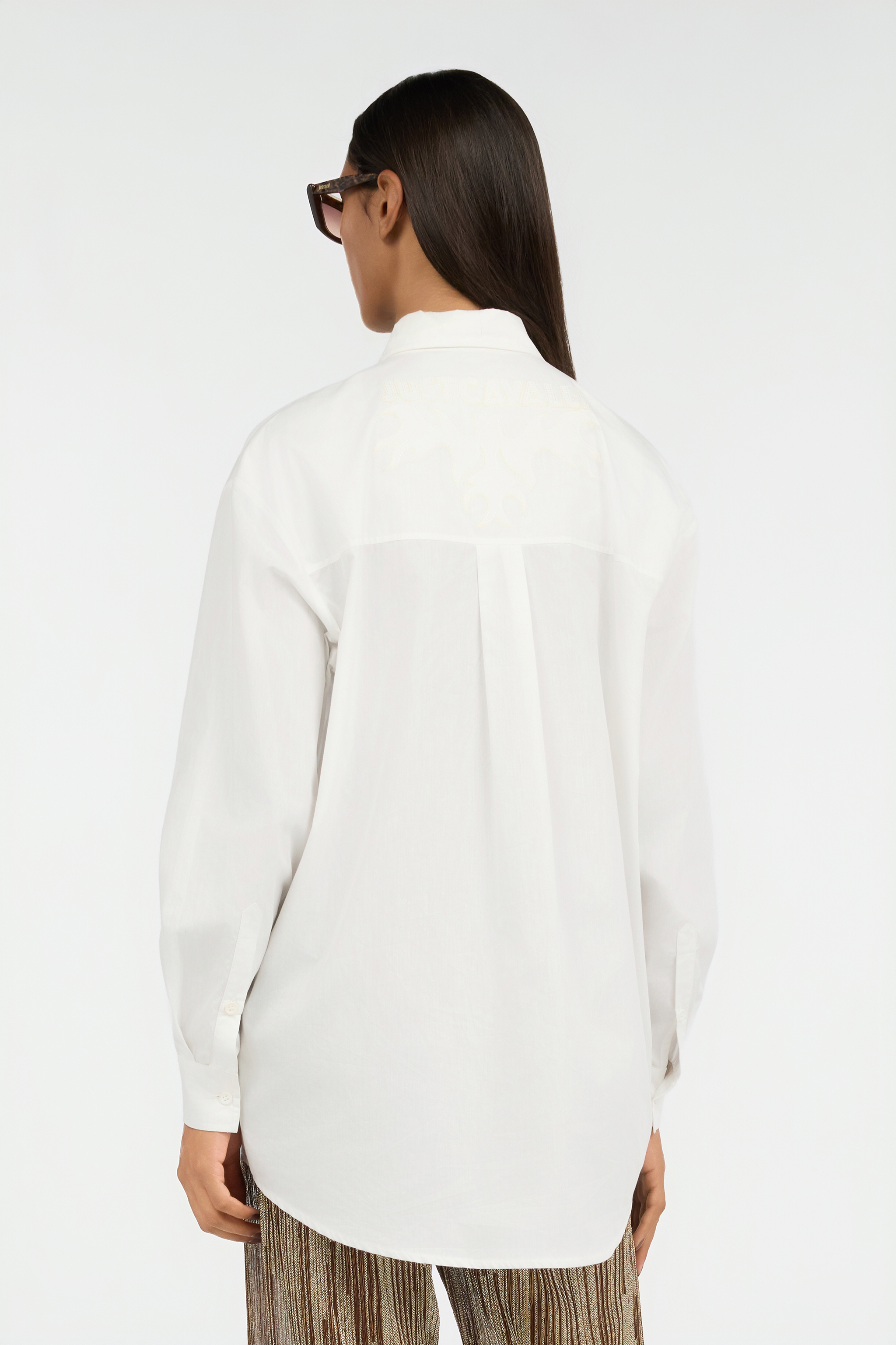 White Shirt With Gold Button