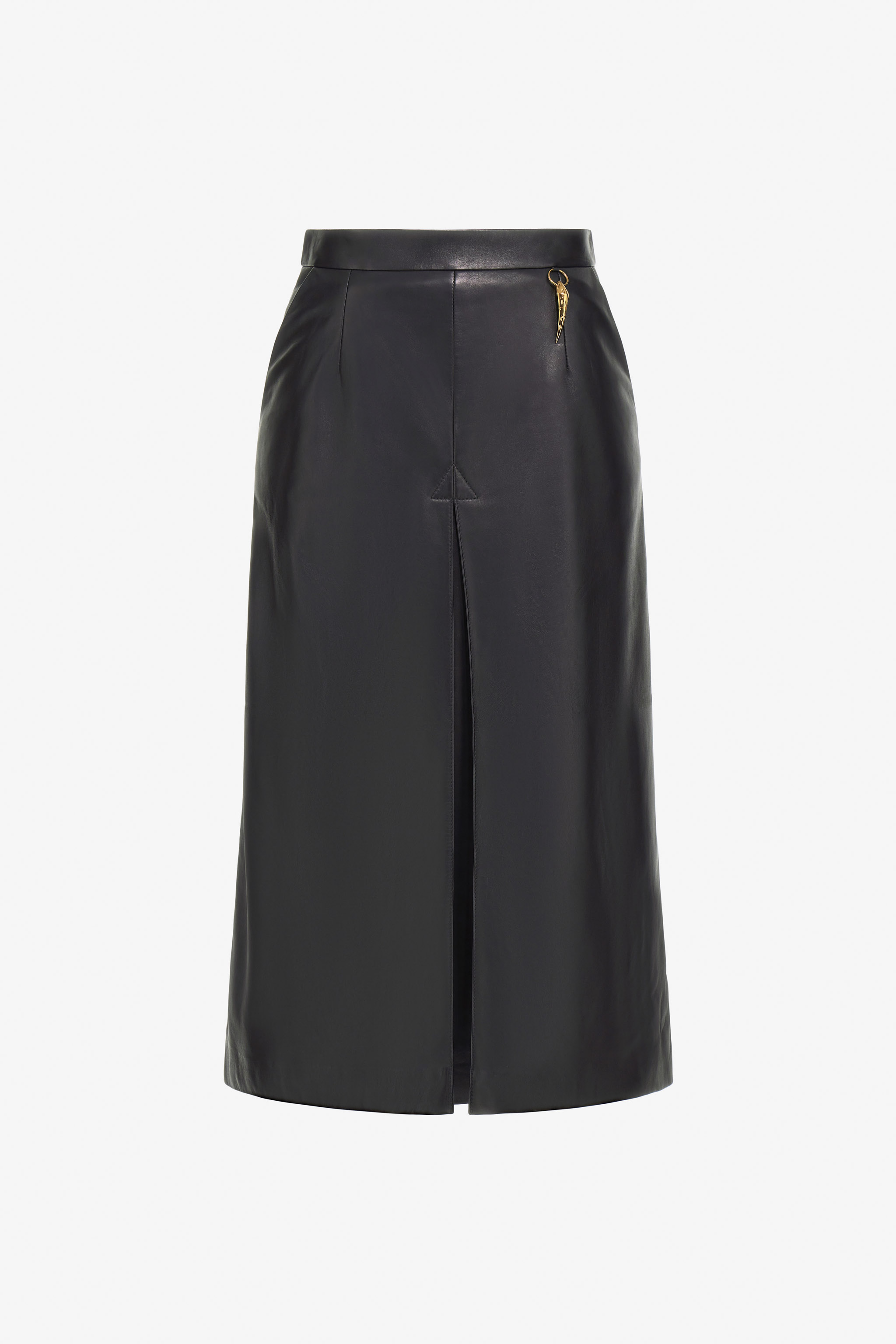 Roberto Cavalli Women's Black Leather Midi Skirt - Skirts