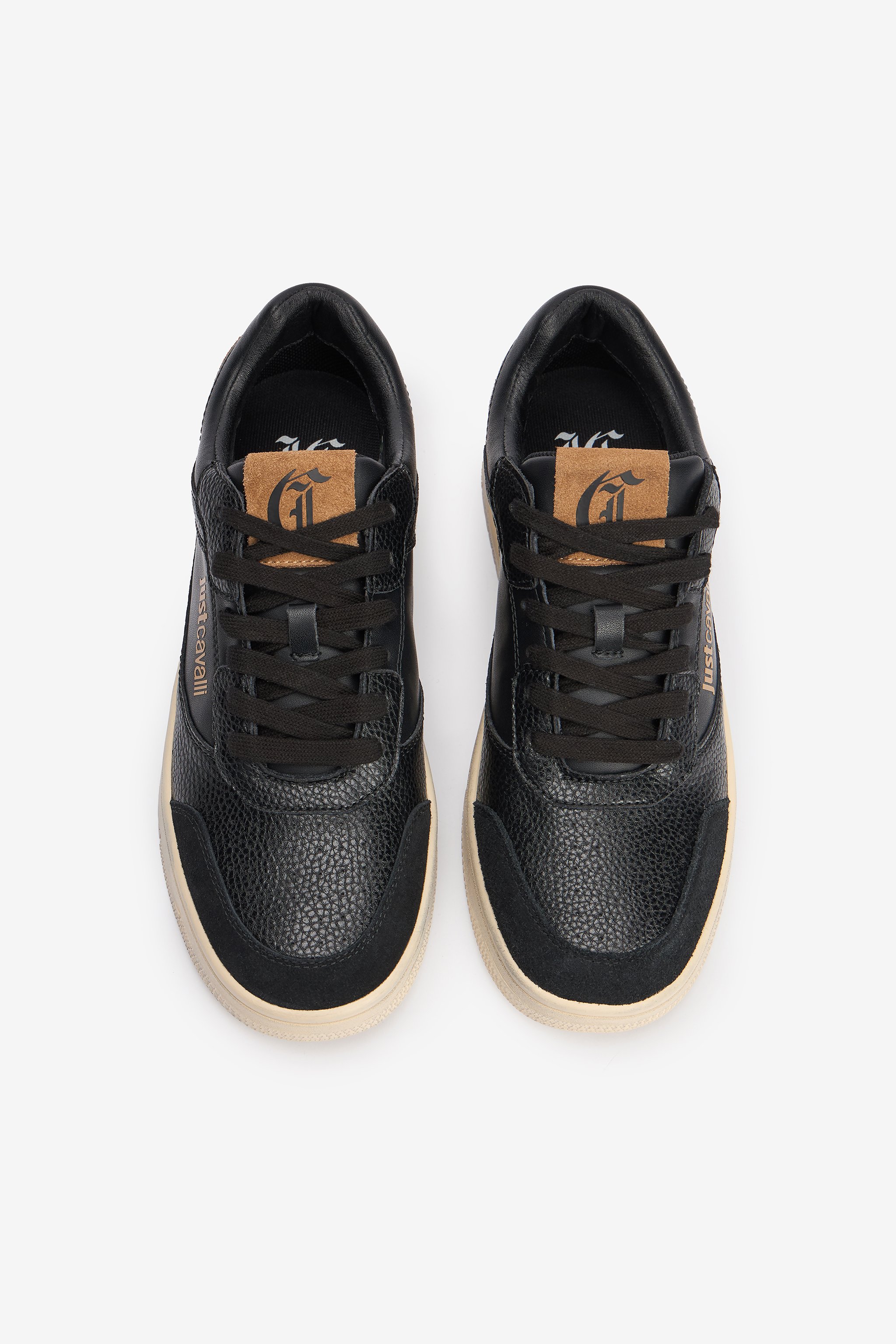 Black Sneakers with Inserts and Logo