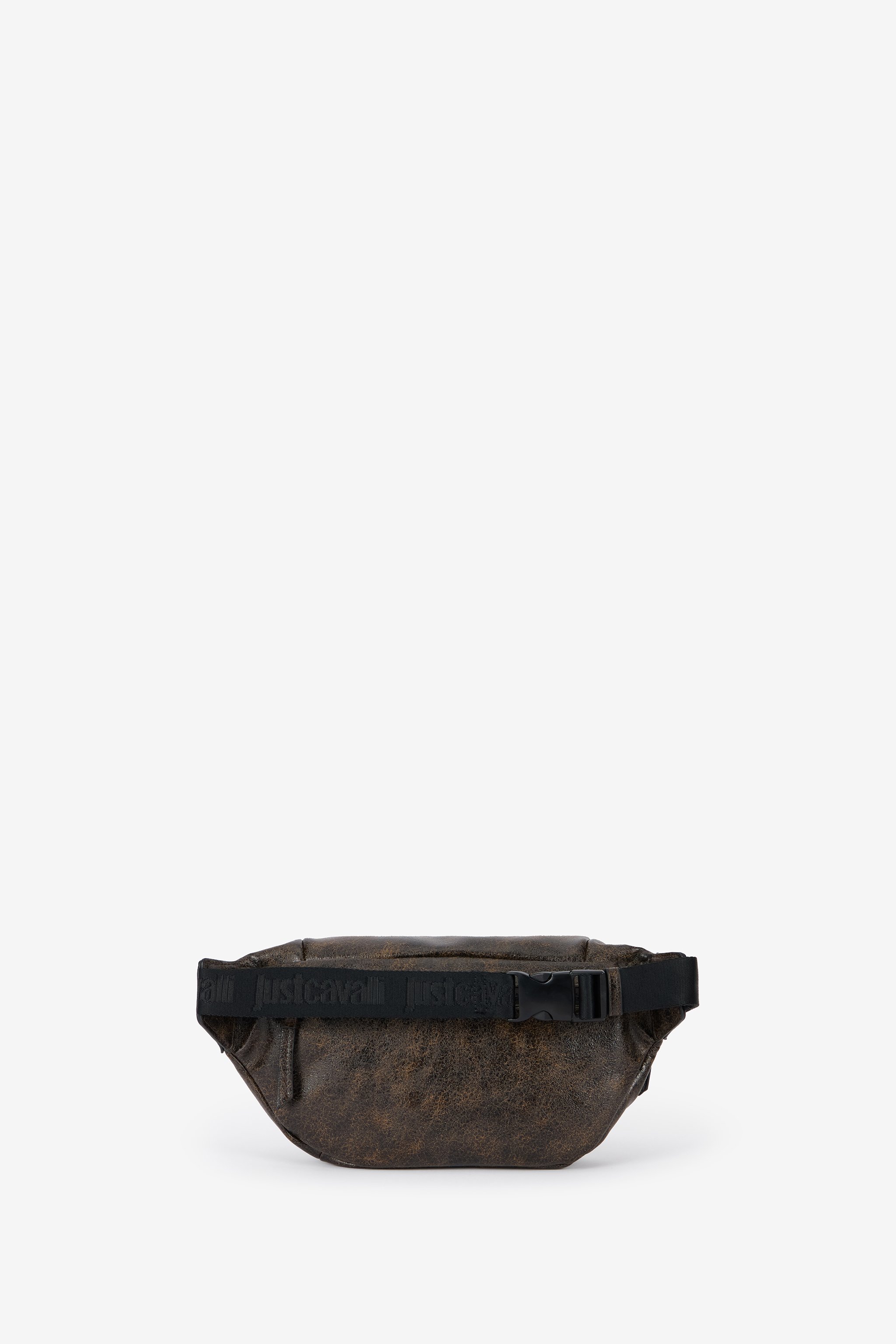 Roberto Cavalli Distressed-effect Brown Belt Bag In Brown