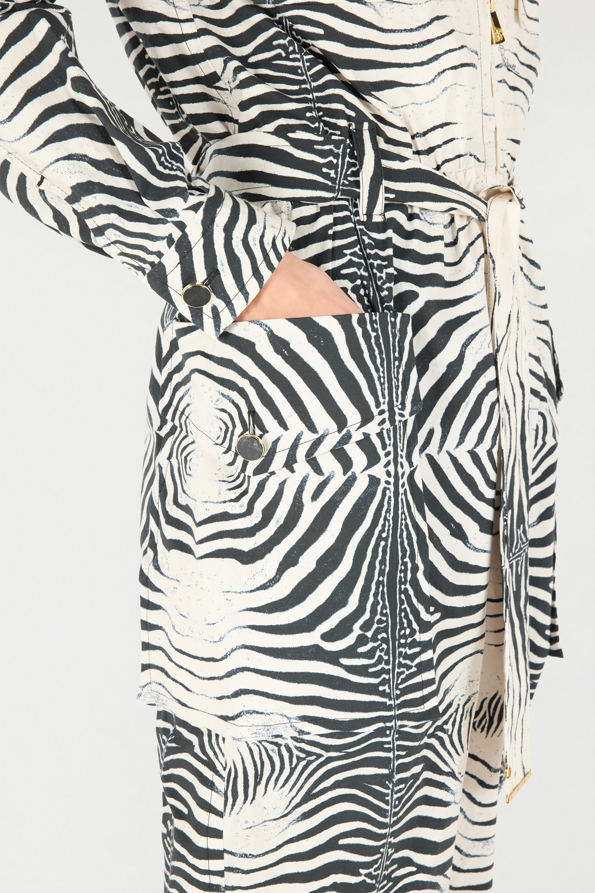Roberto Cavalli Zebra-print Jumpsuit In Black/white