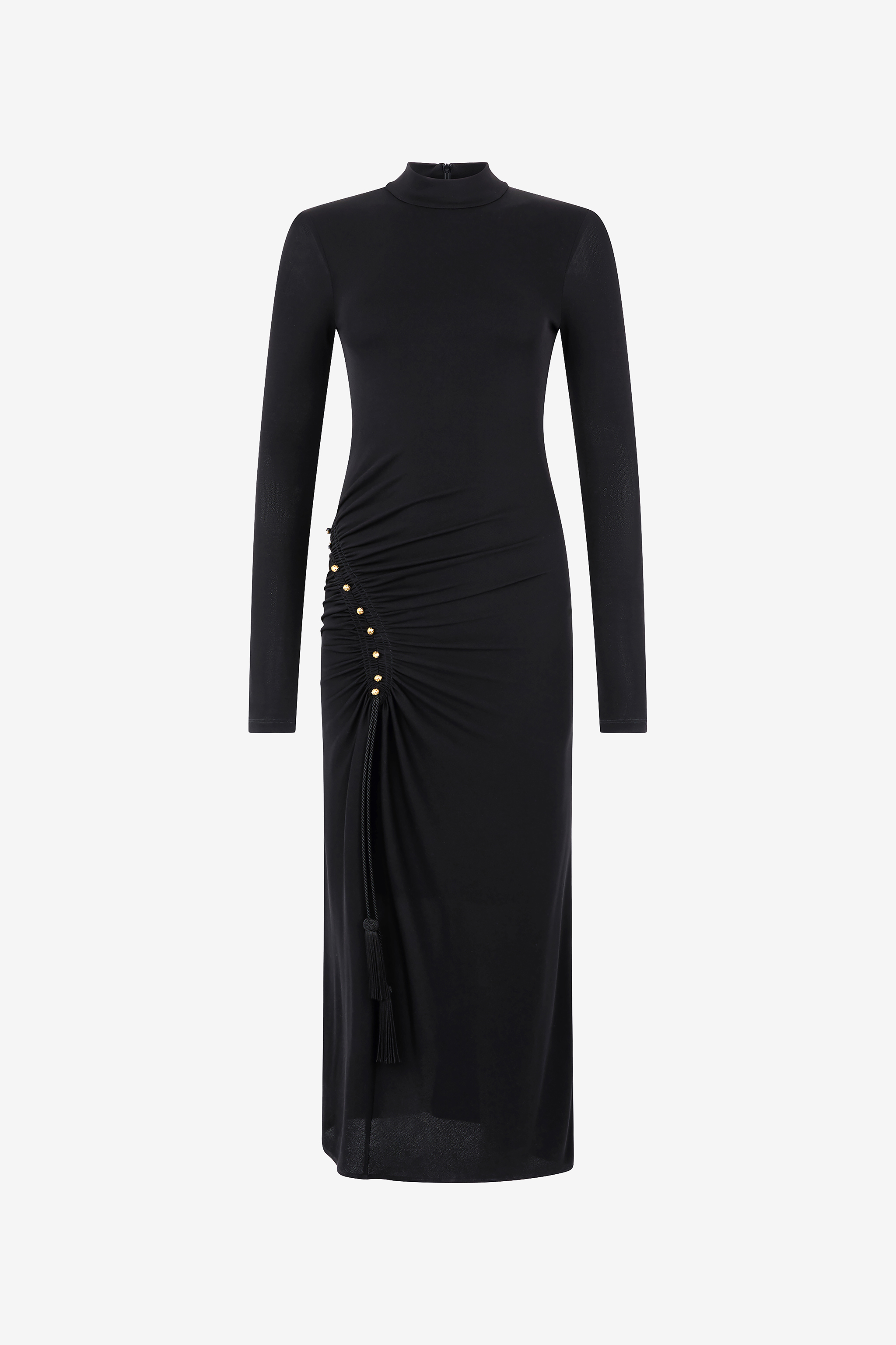 Long Dress With Ruffle Detail in Black for Women | Roberto Cavalli®