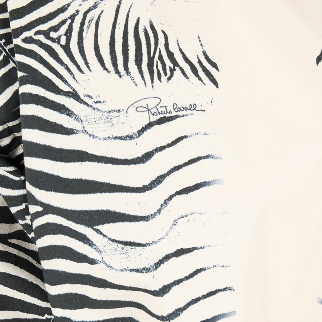 Roberto Cavalli Zebra-print Jumpsuit In Black/white