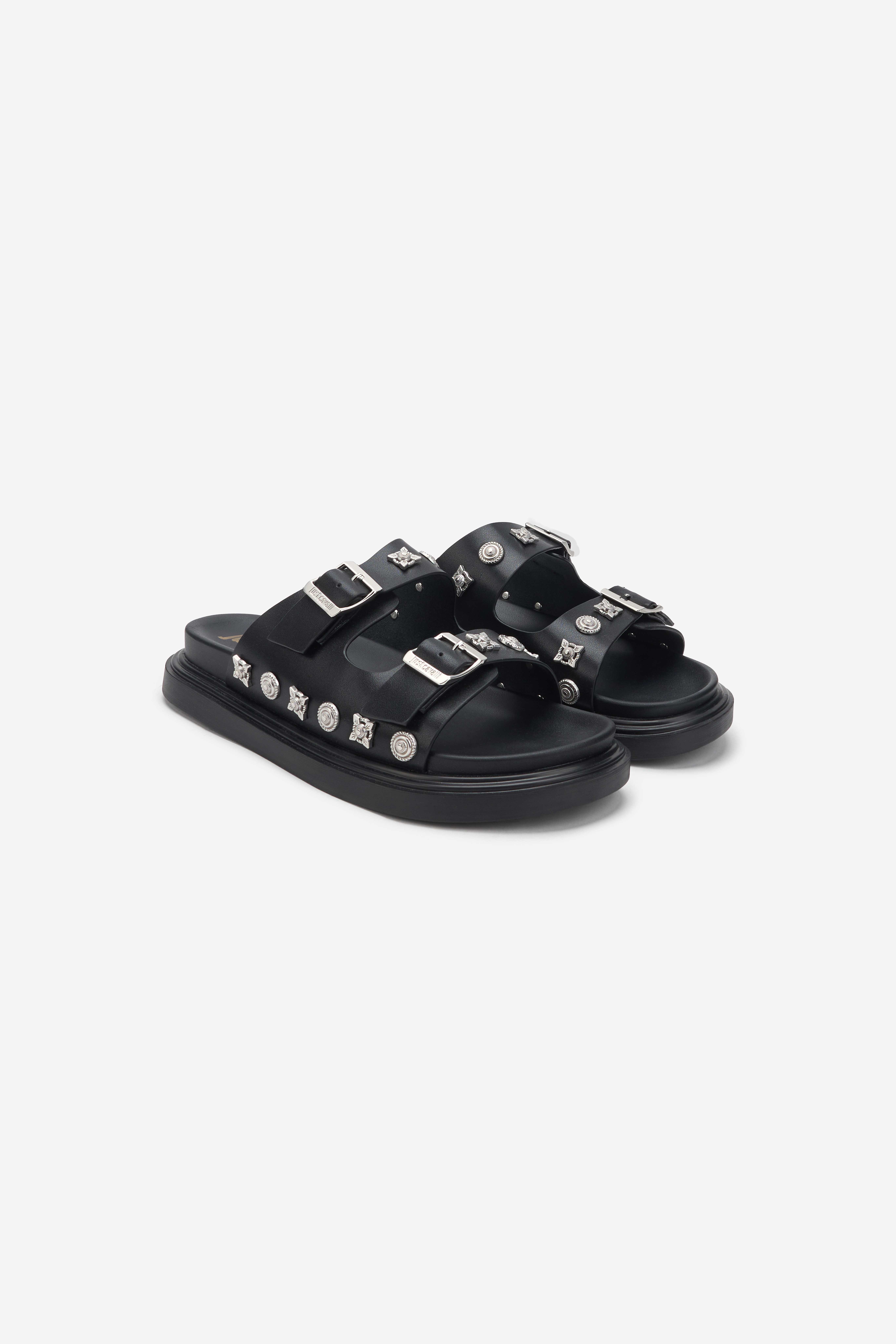 Roberto Cavalli Black Summer Sandals
