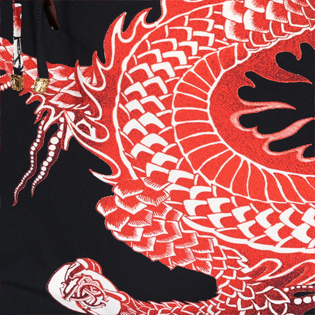 Roberto Cavalli Jumpsuit With All-over Dragon In Multi