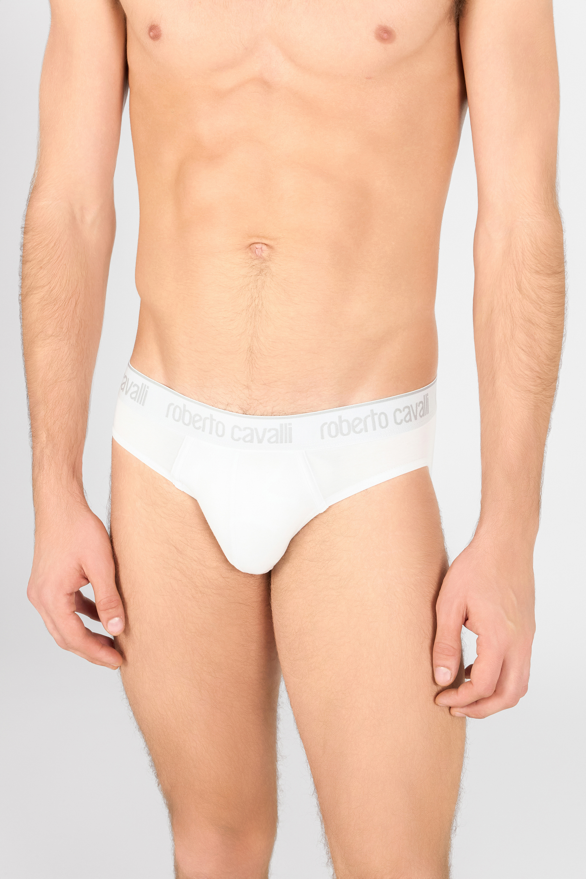 Roberto Cavalli Set Of Two Briefs With Logo Band In White