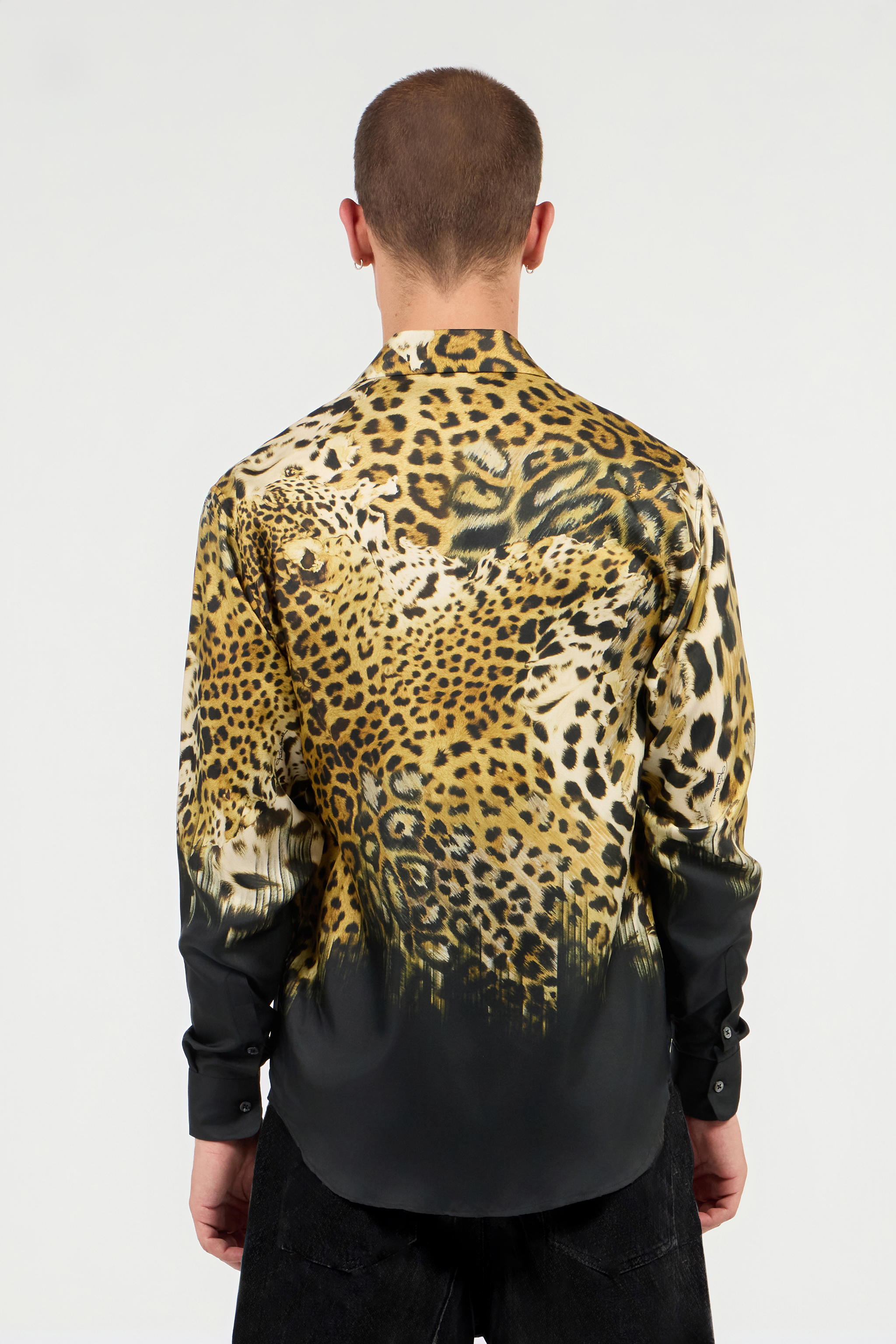 Roberto Cavalli Jaguar Skin Print Shirt In Light Brown