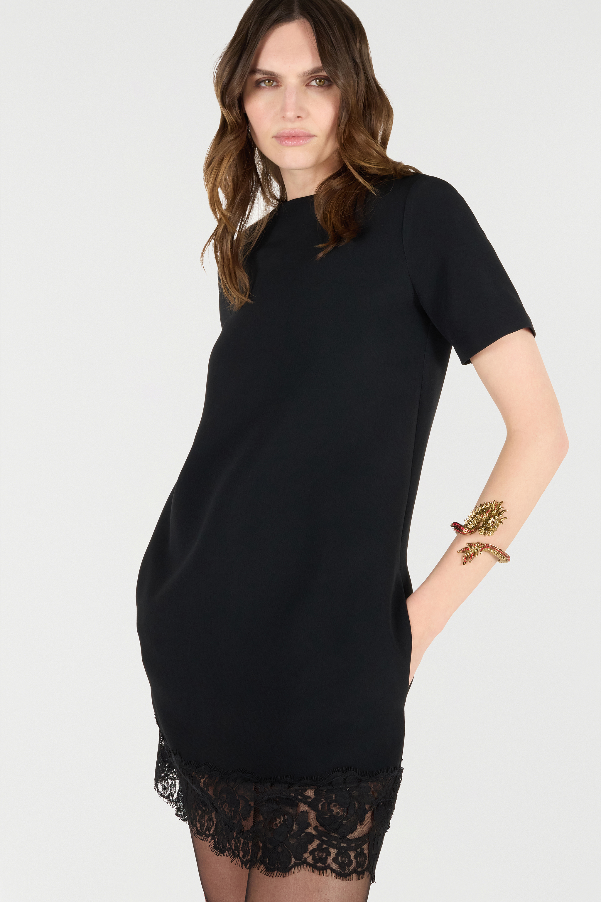 Roberto Cavalli Lace-hem Mini Dress