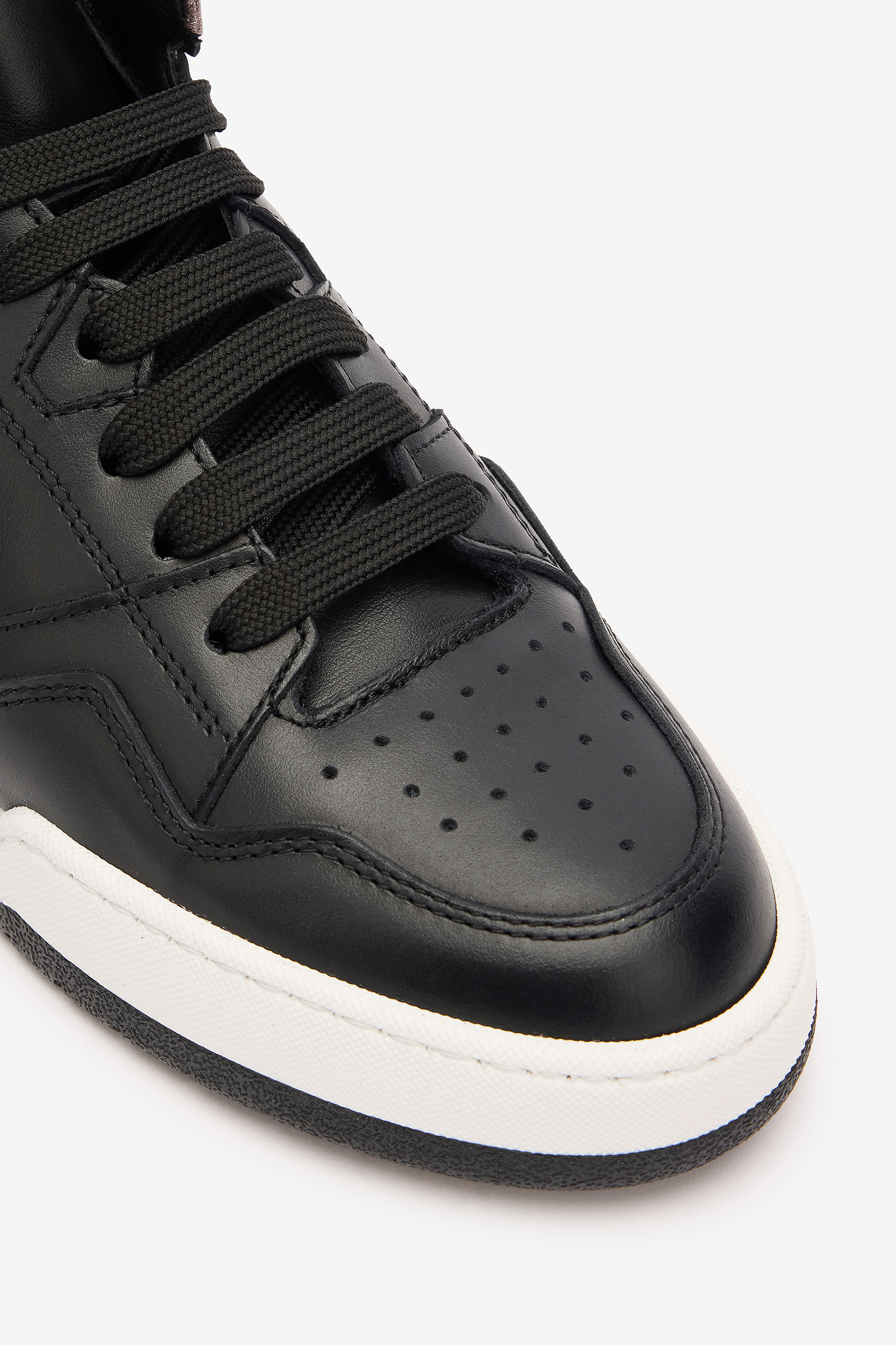 Roberto Cavalli High-top Sneakers With Laminated Insert In Black/bordeaux/cdf