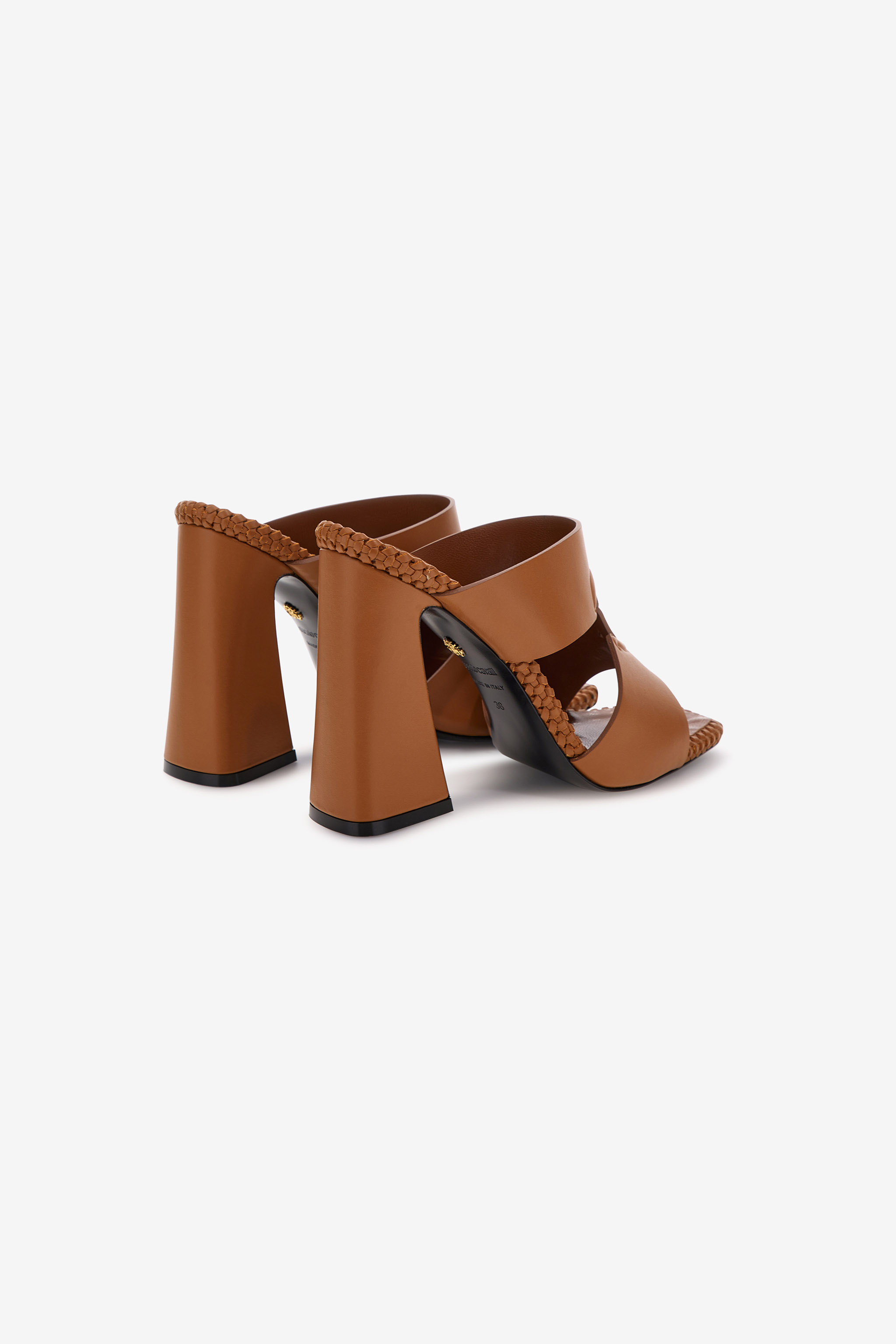 ROBERTO CAVALLI SANDALS WITH MONOGRAM MIRROR SNAKE 