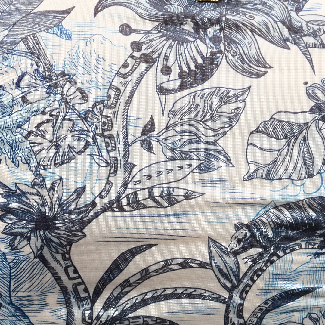 Roberto Cavalli Jungle Print Top In Light Blue