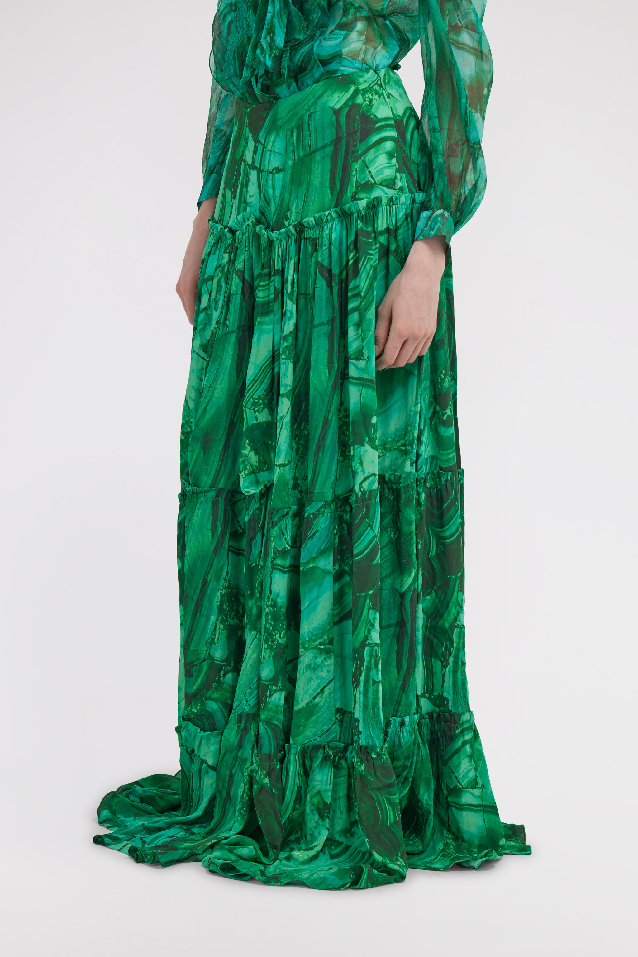 Roberto Cavalli Graphic Print Skirt In Green