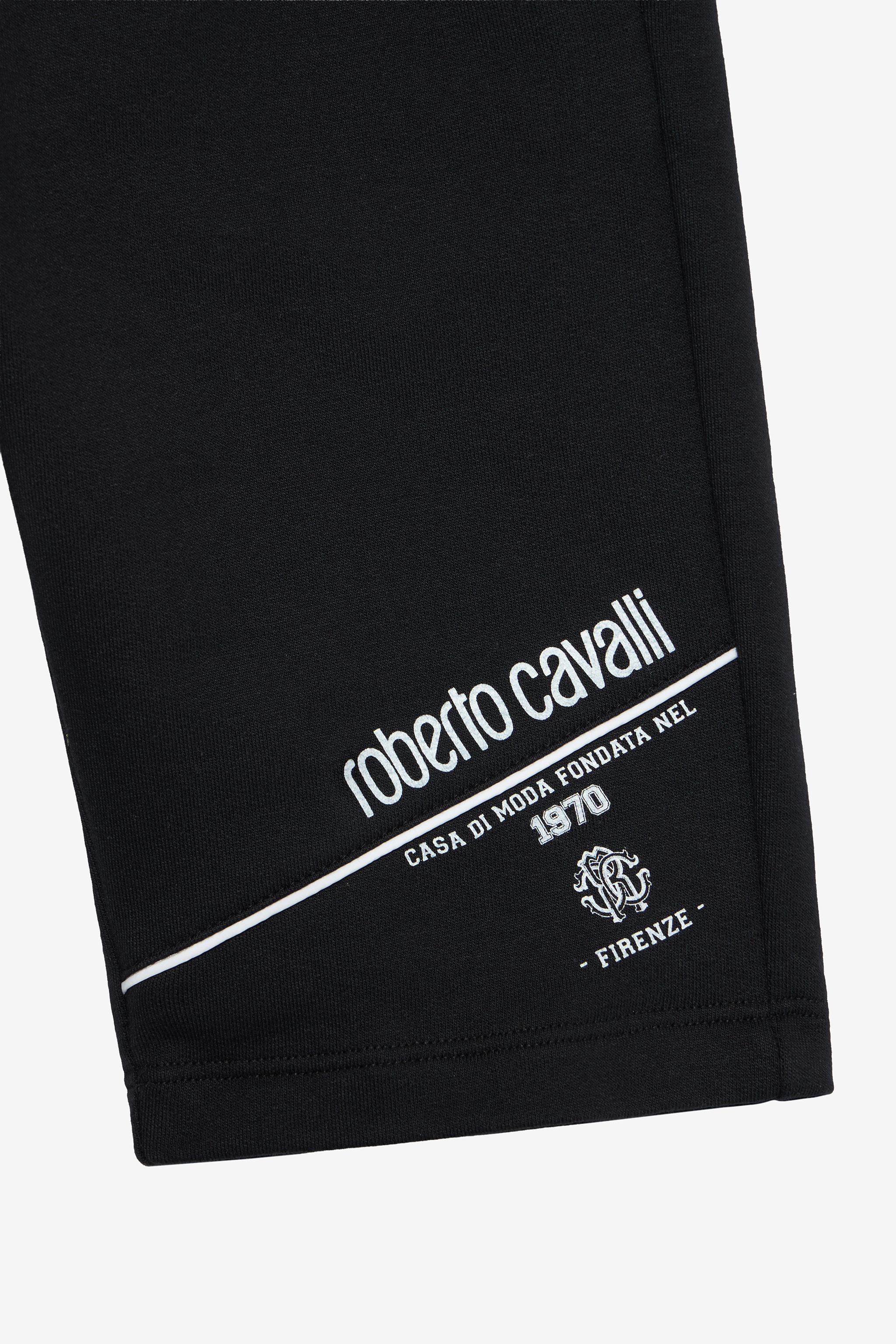Black Bermuda Shorts with Logo and RC Monogram