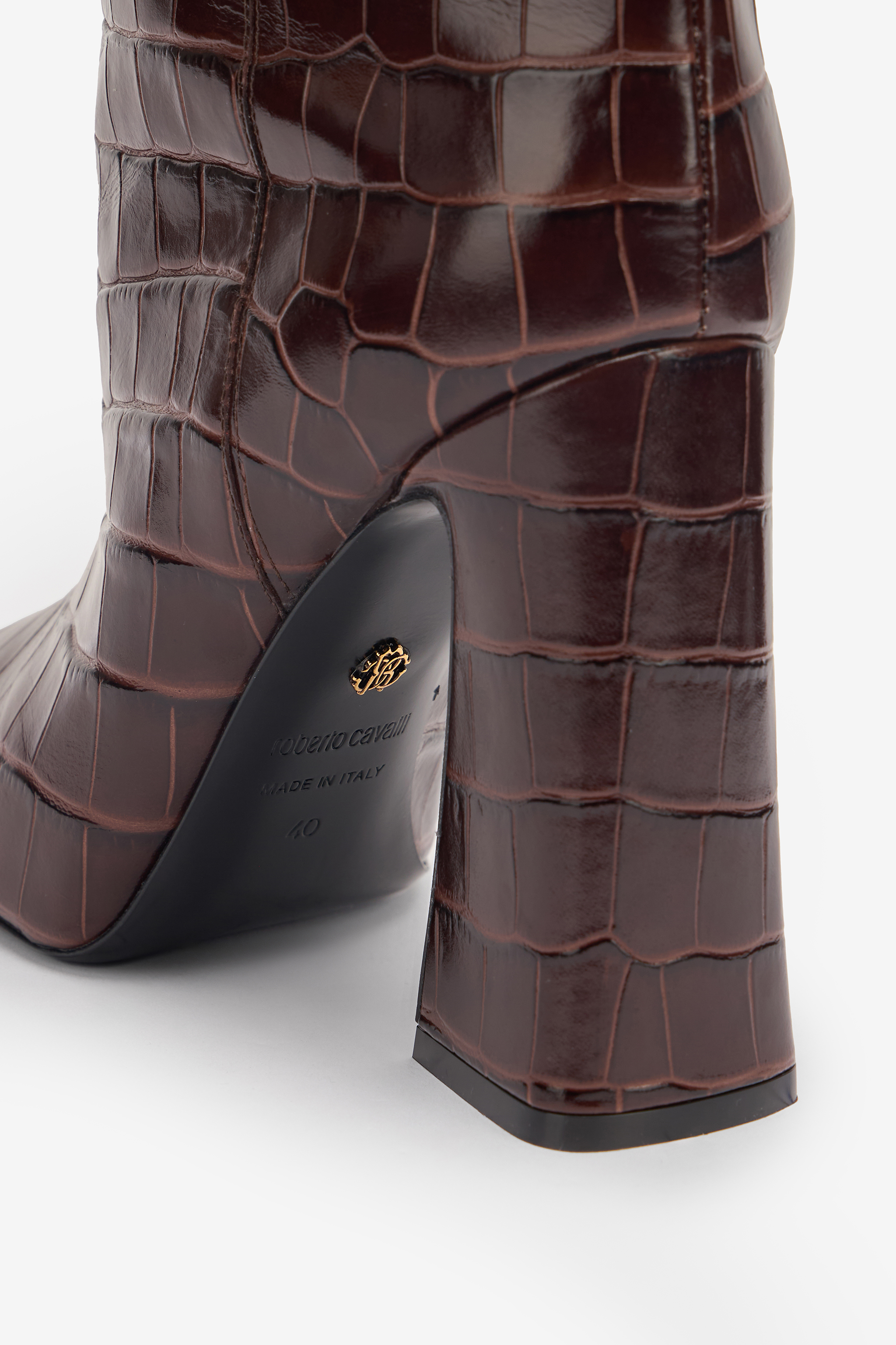 Roberto Cavalli Boots With Rc Logo In Brown