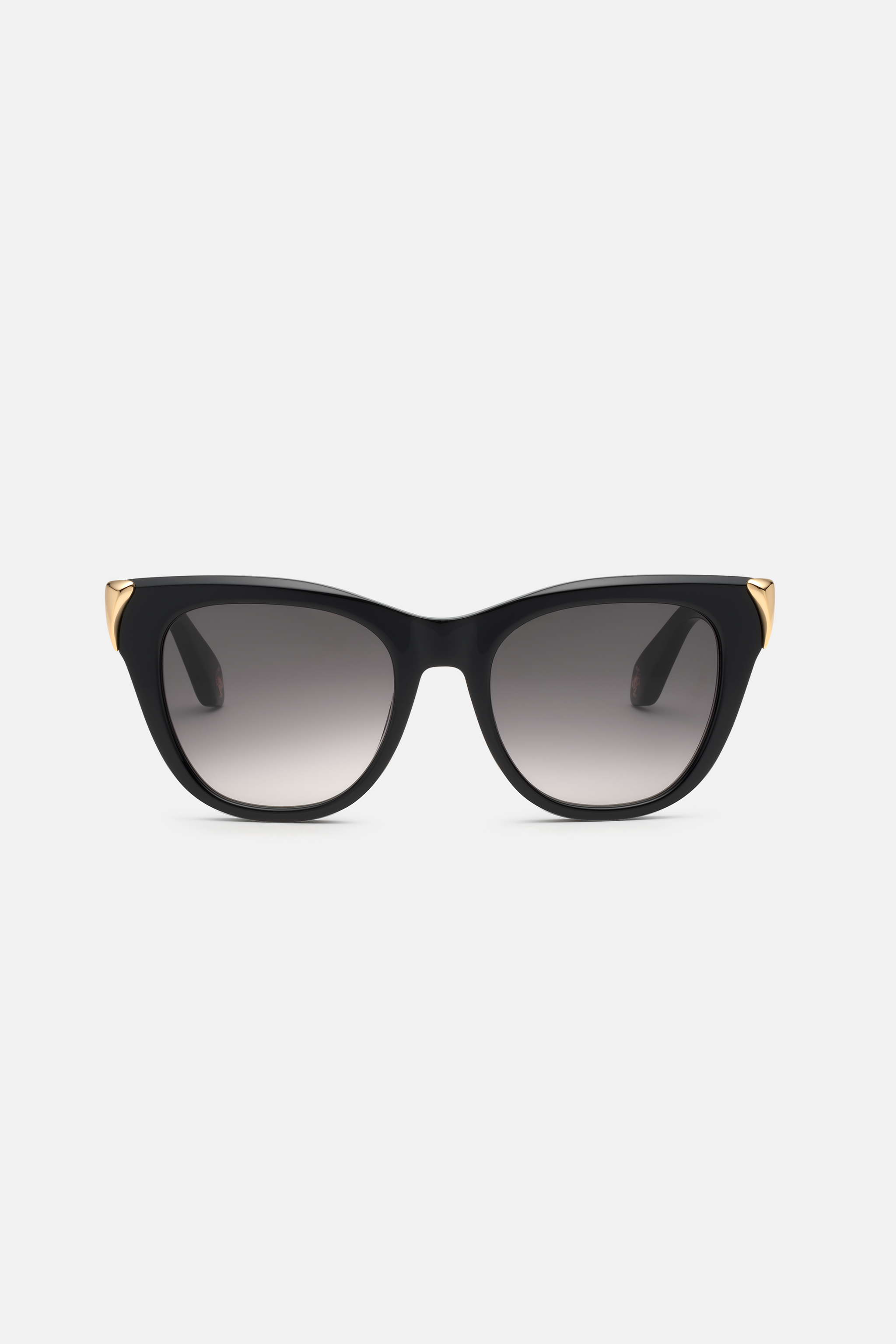 Roberto Cavalli Women's Black Sunglasses With Feminine Cat-Eye And Feng On Sides - Eyewear