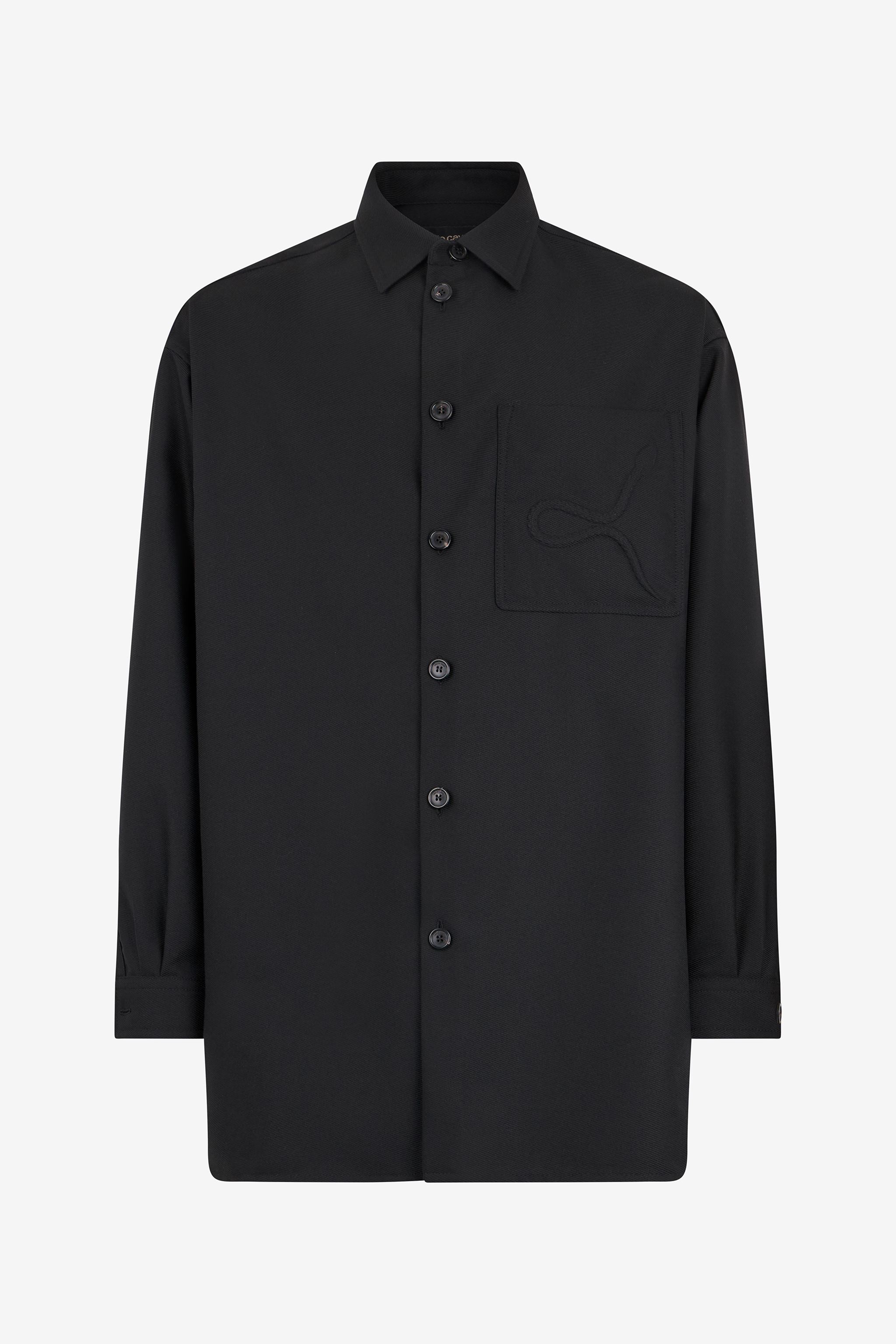 Plain Shirt with Embossed Serpent Motif