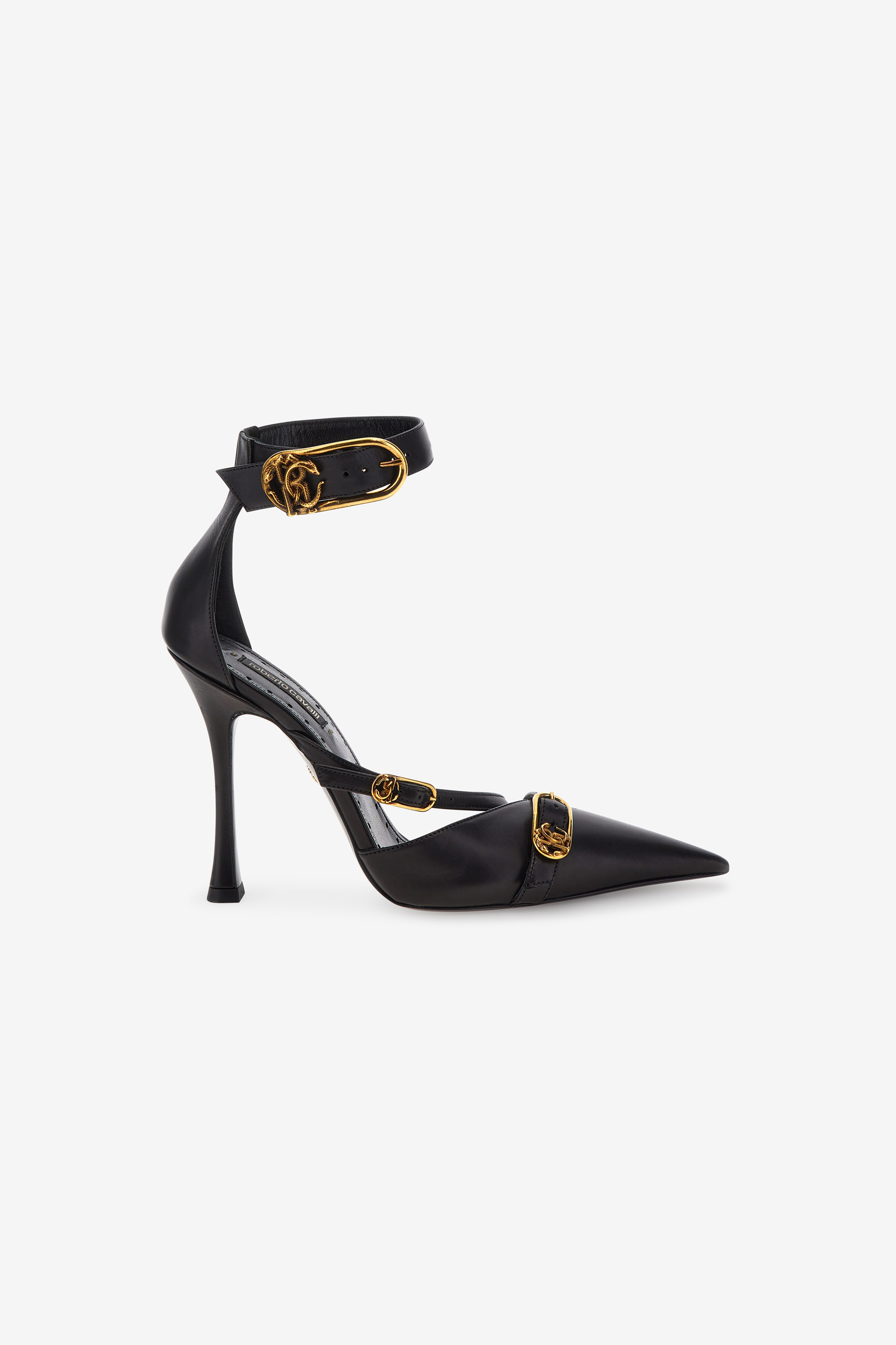 Roberto Cavalli Pump With Monogram Rc In Black