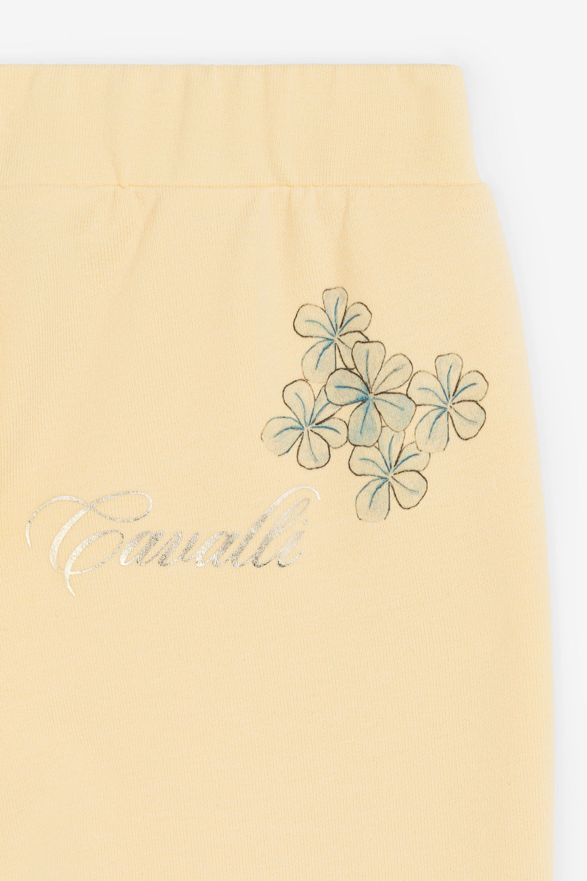 Shop Roberto Cavalli Jaguar And Flower-print Cotton Sweatpants In Yellow