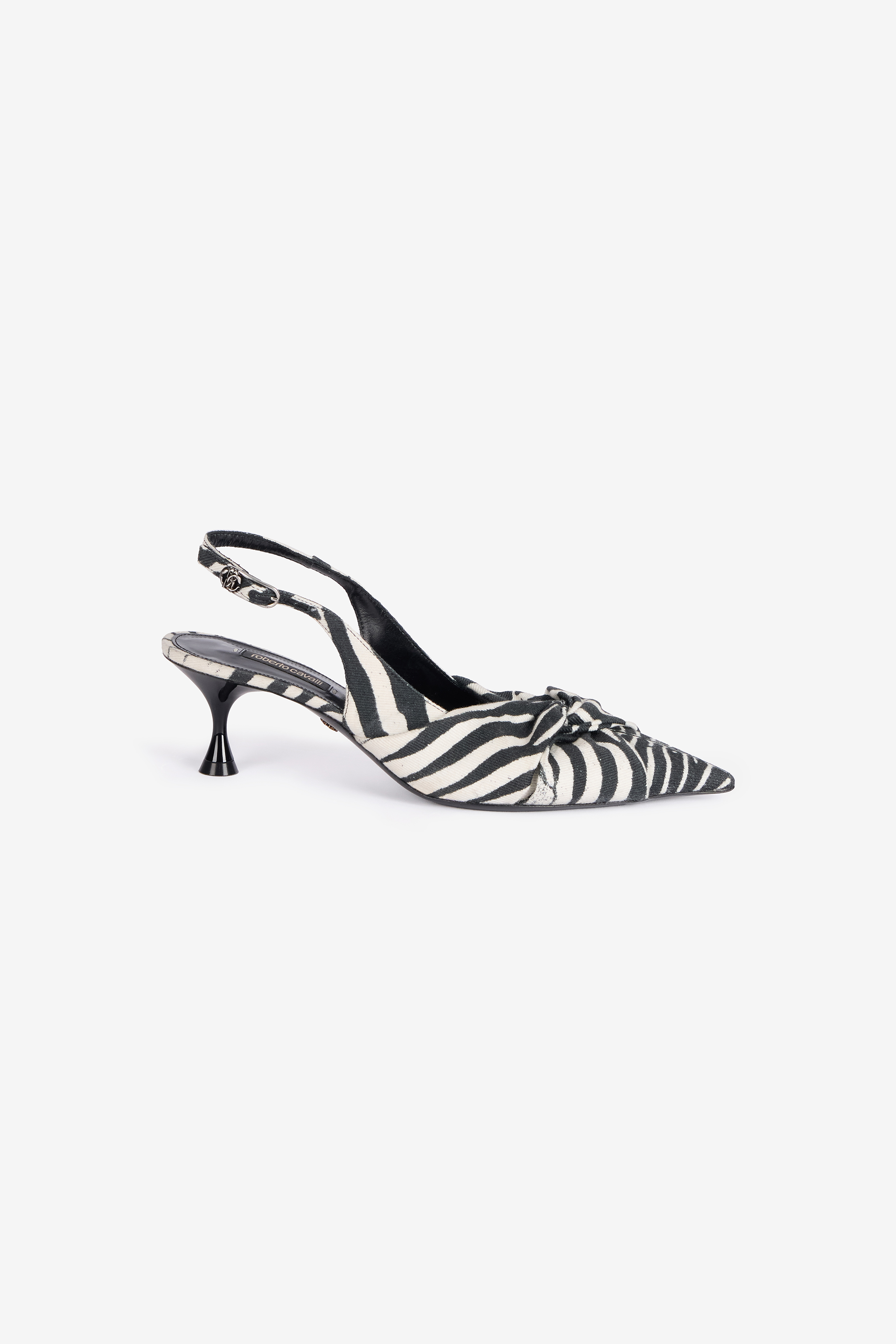 Zebra Print Slingbacks With Knotted Detail