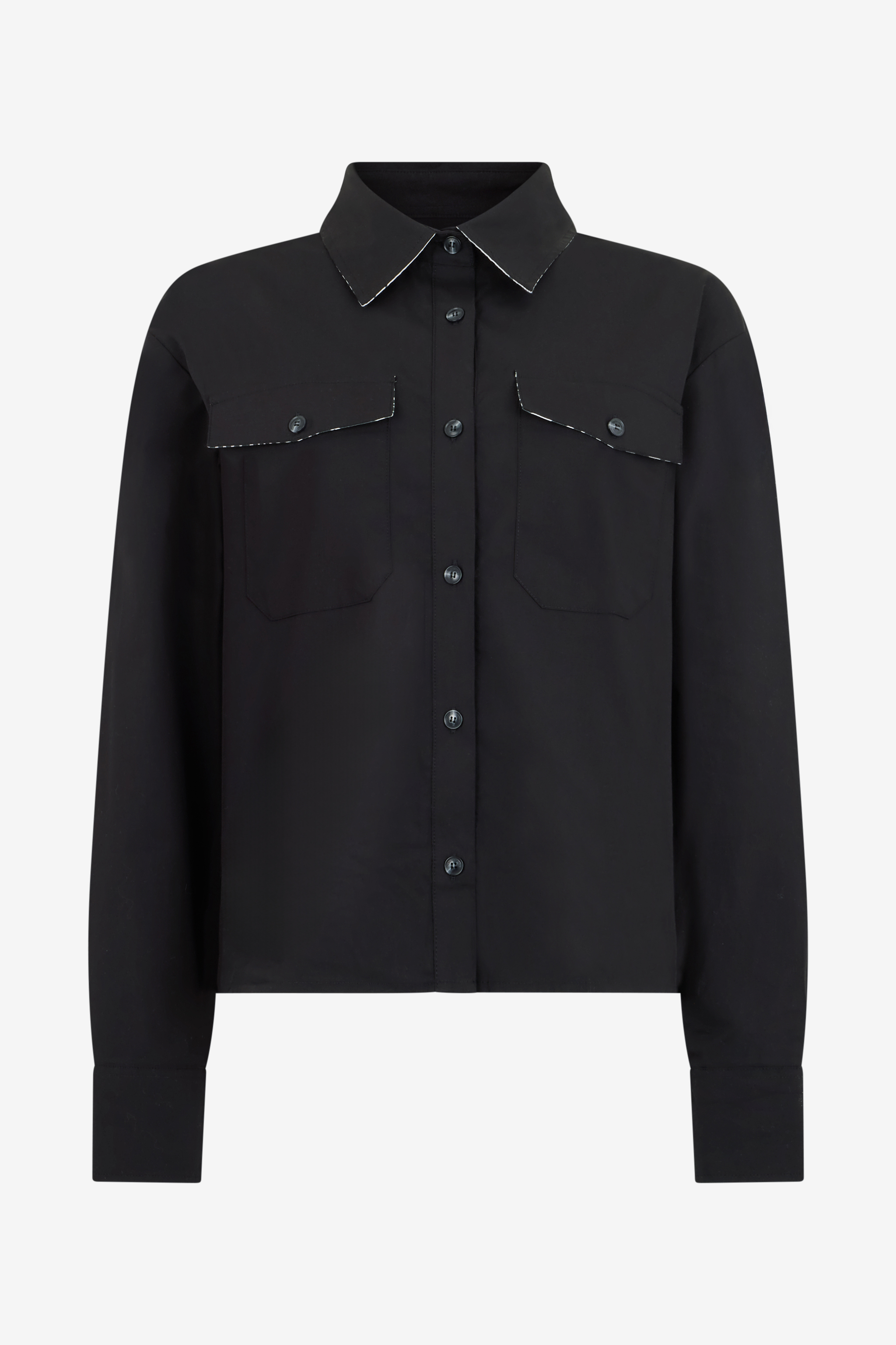 Roberto Cavalli Women's Black Shirt With Contrast Stitching - Ready To Wear