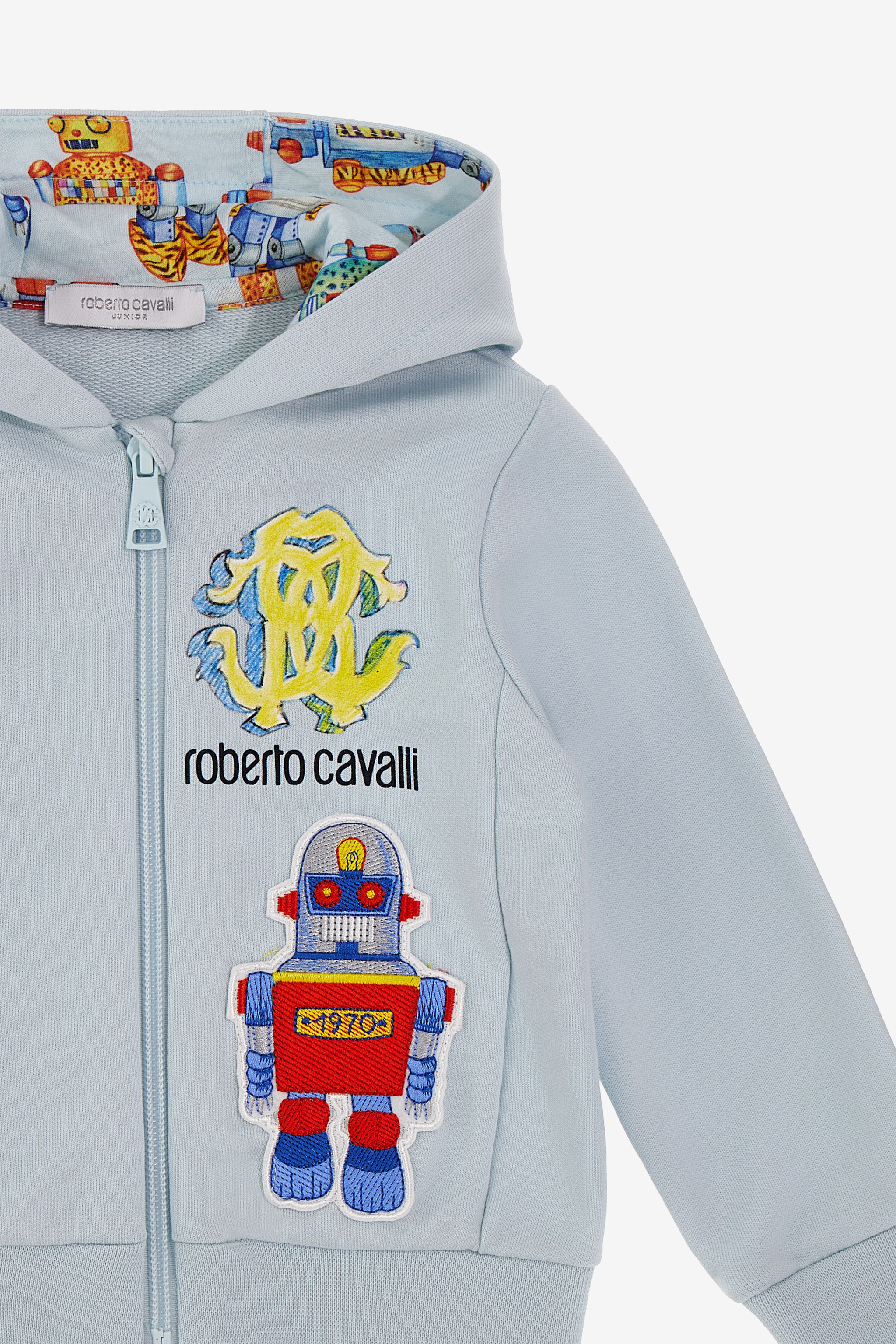 Roberto Cavalli Logo Sweatshirt In Light Blue
