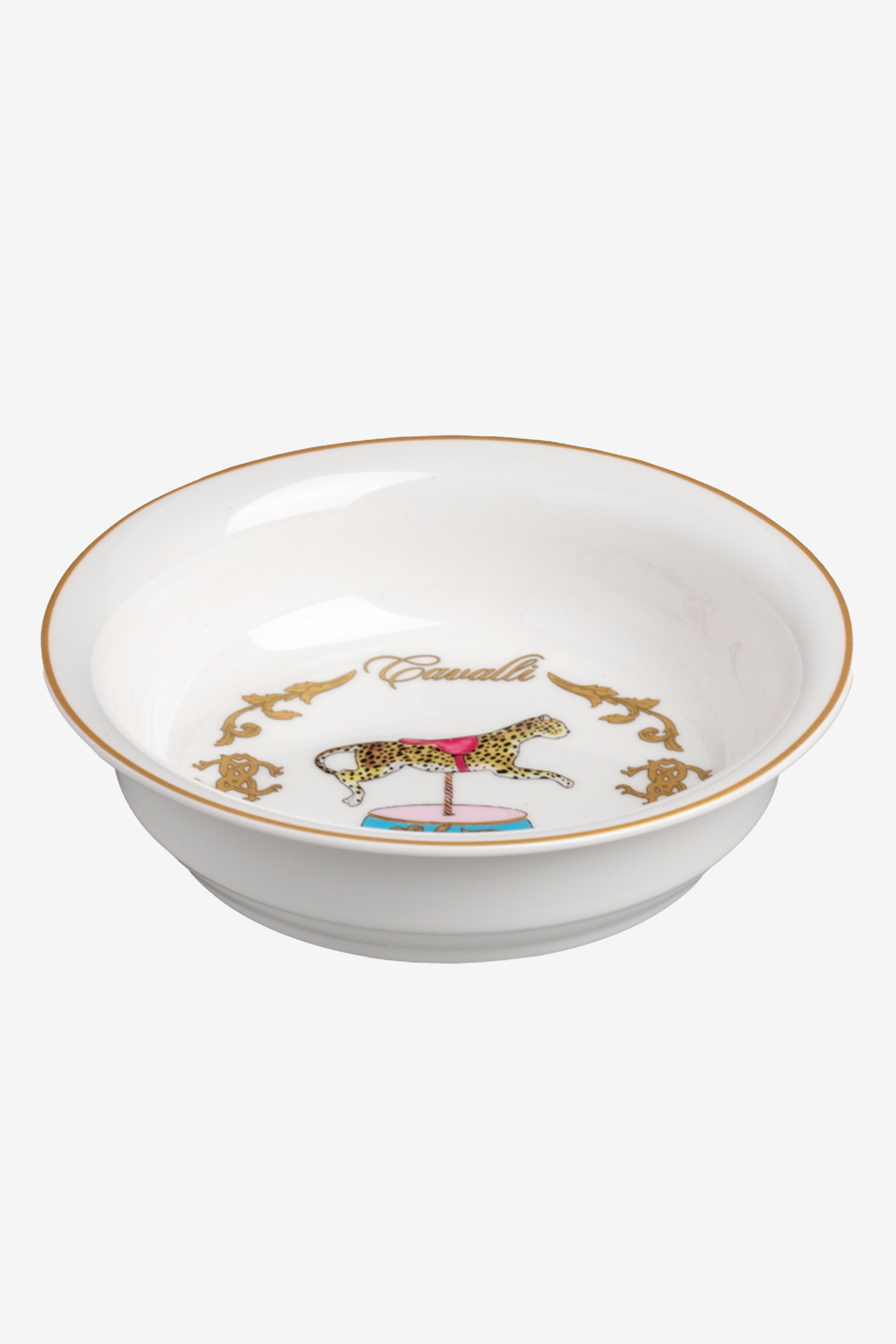 Roberto Cavalli Filigree-print Dinner Set In White