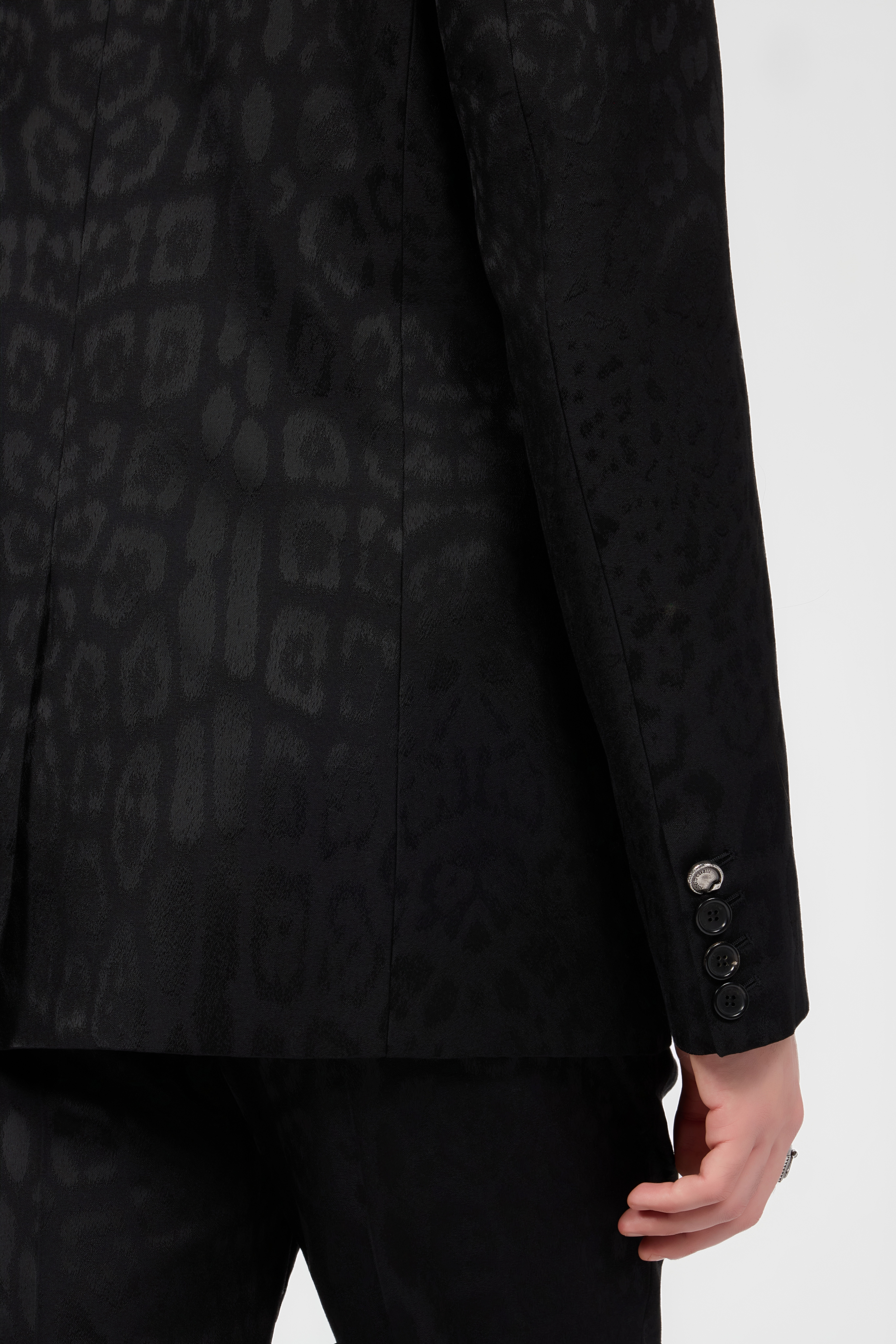 Roberto Cavalli Black Jacquard Tailored Jacket | Thumbnail 5