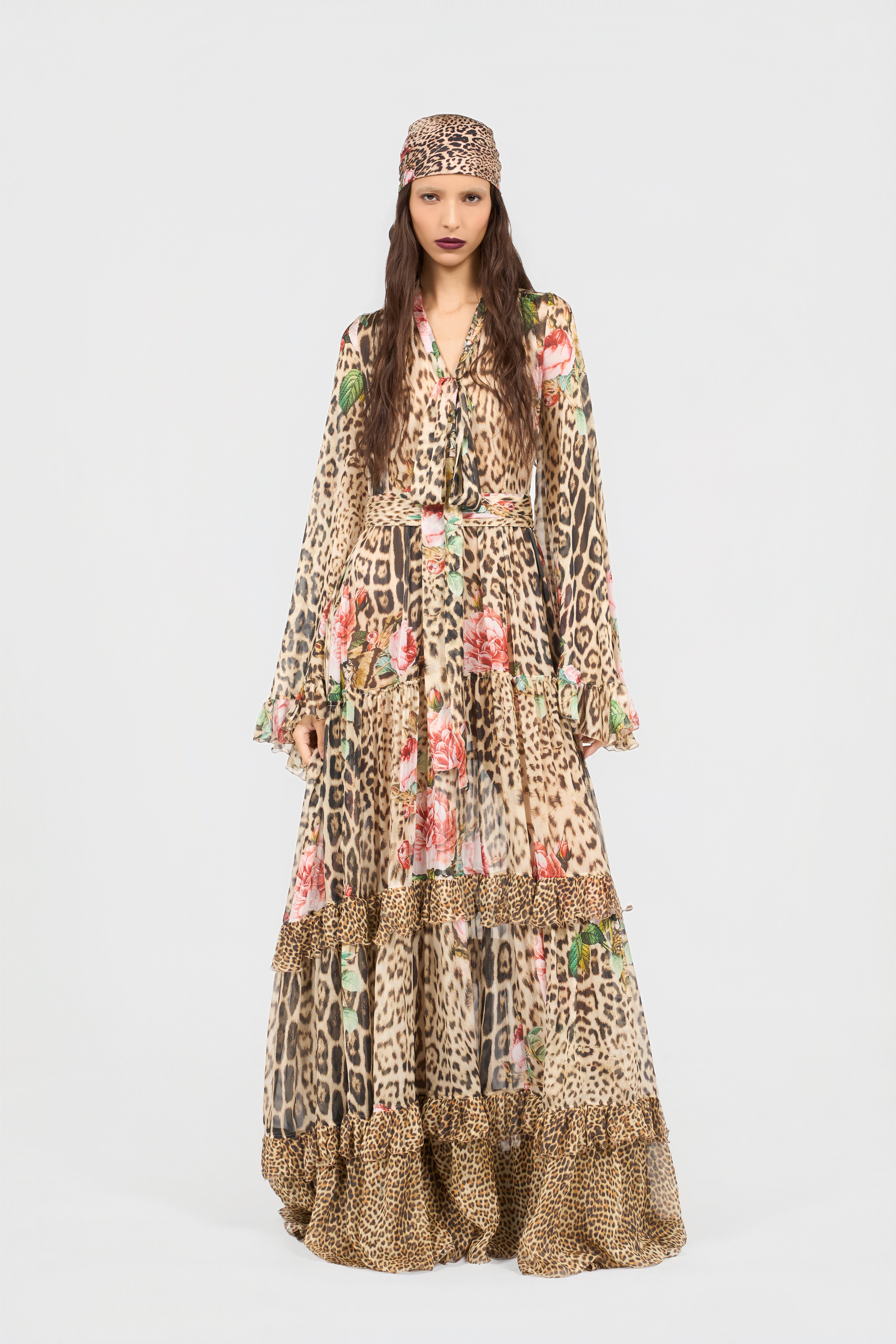 Roberto Cavalli Jaguar Roses Print Dress | Thumbnail 6