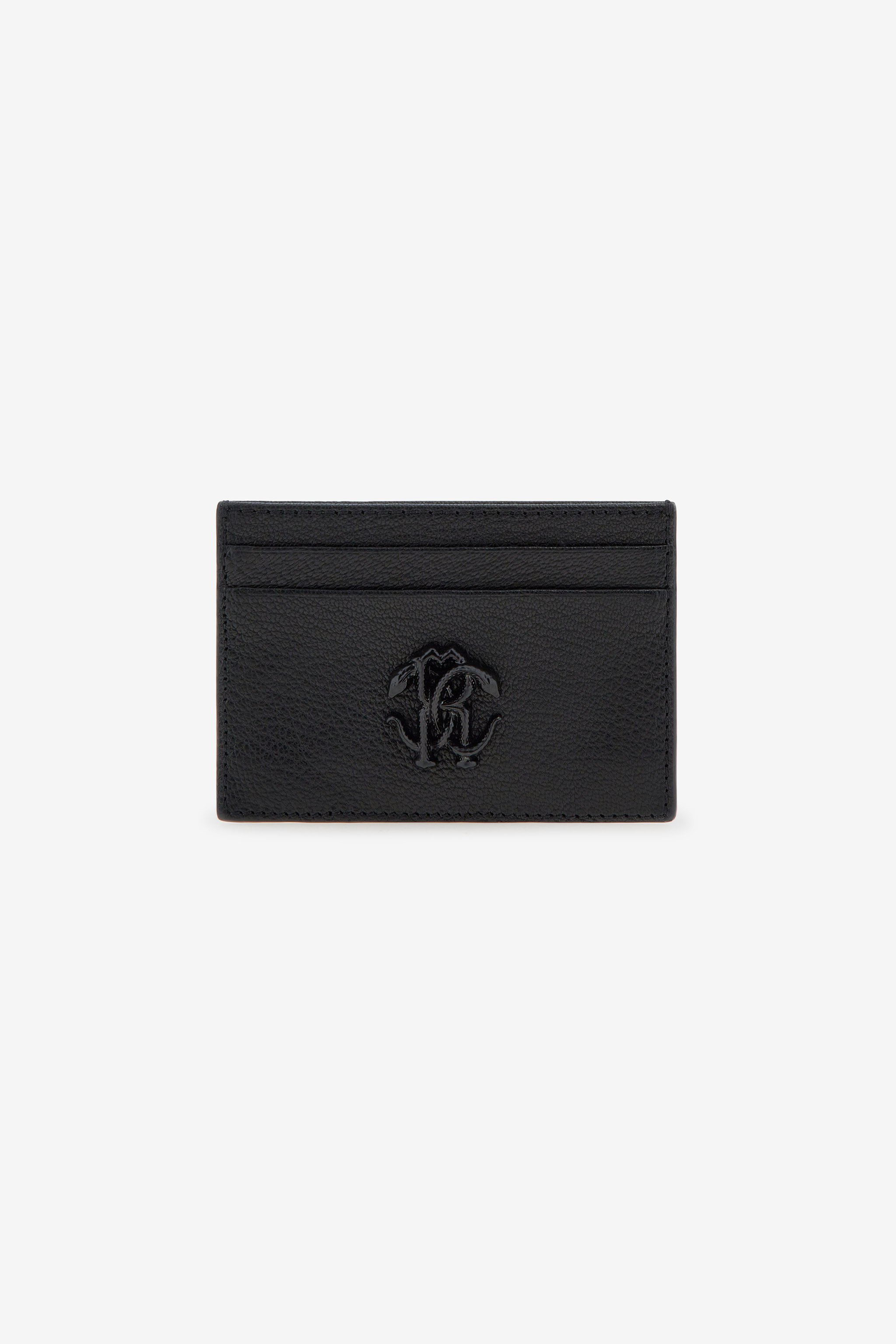 Roberto Cavalli Cardholder With Monogram Rc In Black