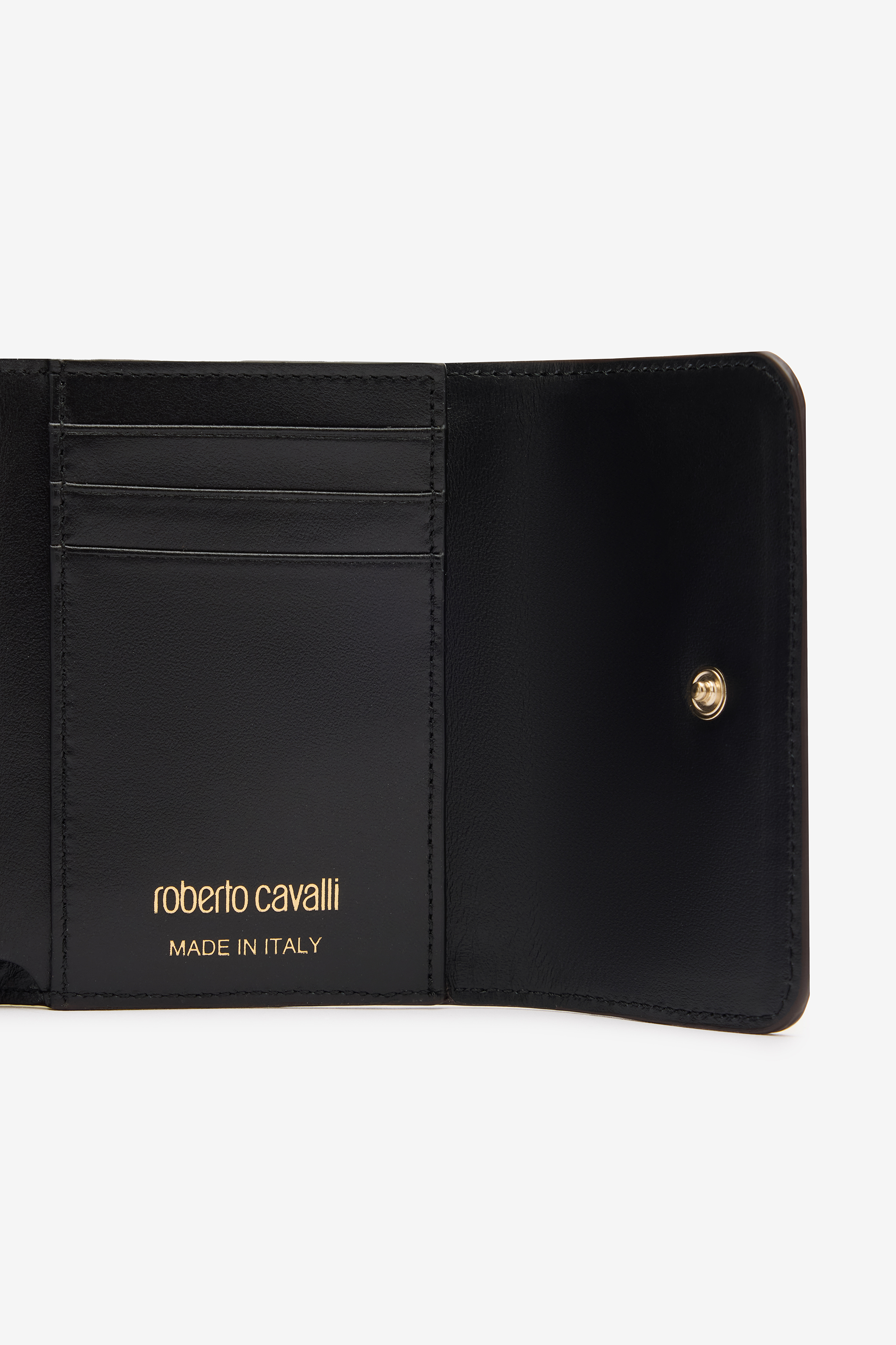 Shop Roberto Cavalli Snake-effect Card Holder With Logo In Light Green