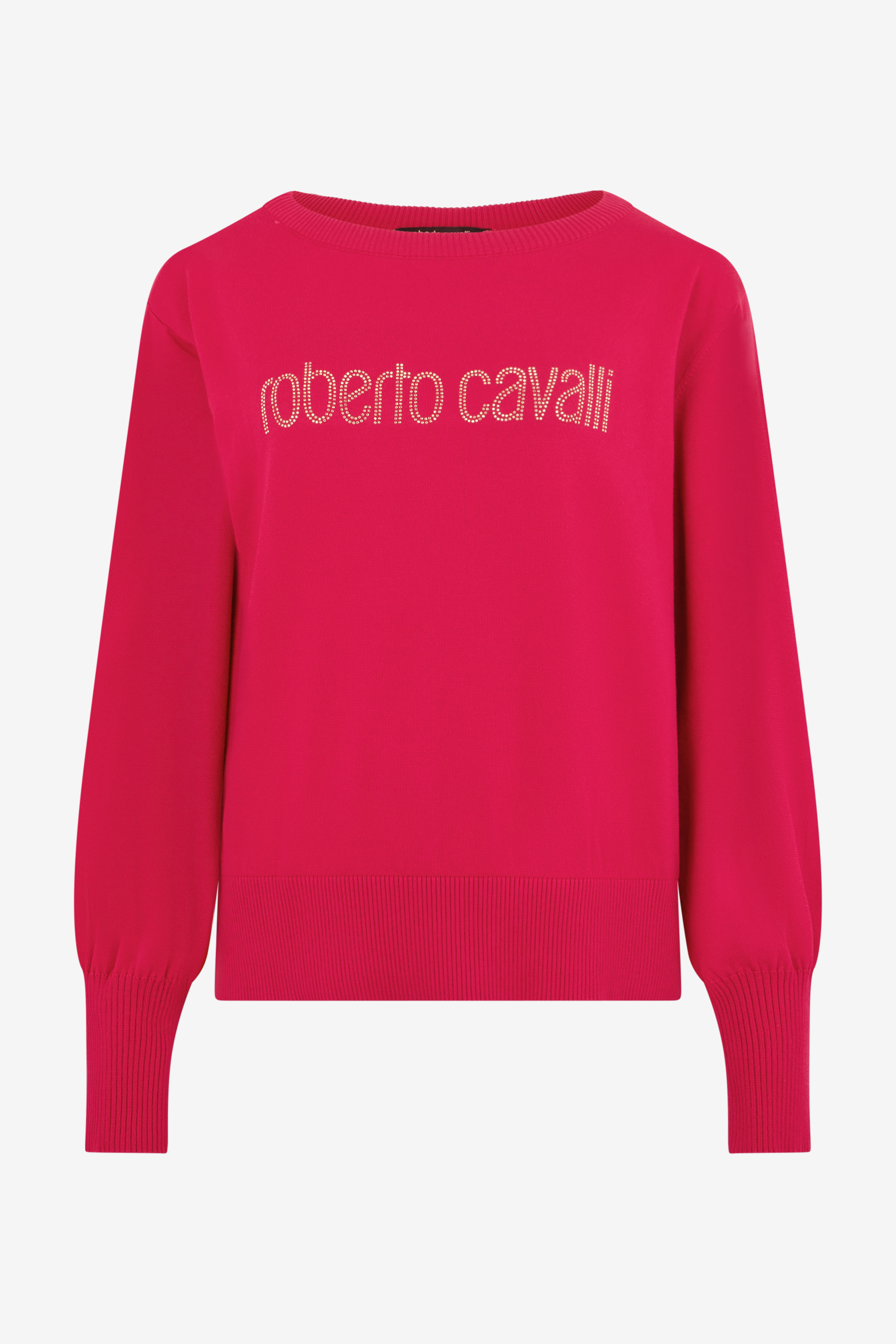 Roberto Cavalli Jumper With Crystal Logo - Female - Round-Neck Knitwear - Red - L - Knitwear - Image 2