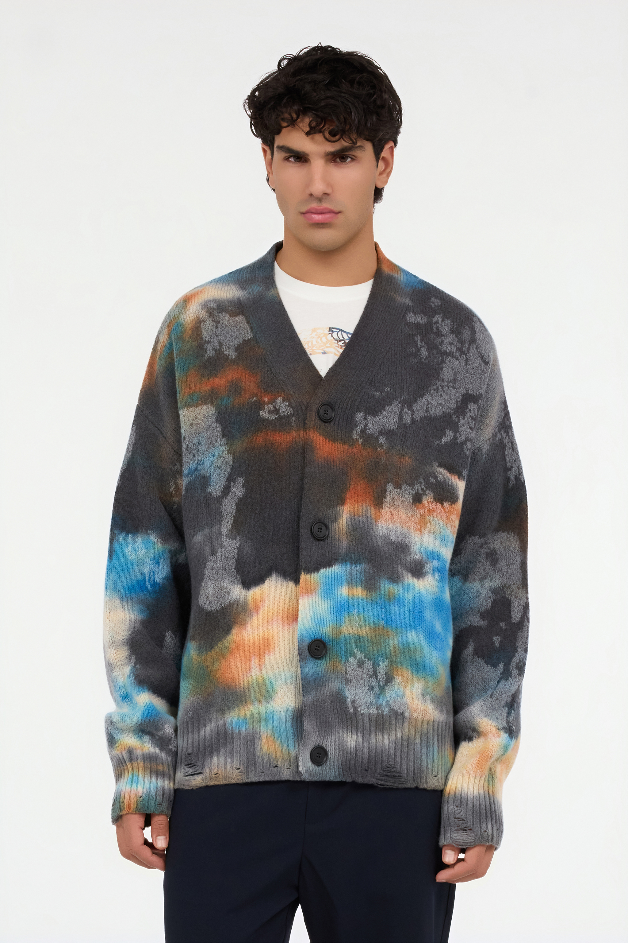 Multicolor sweater with Rusty Stain print