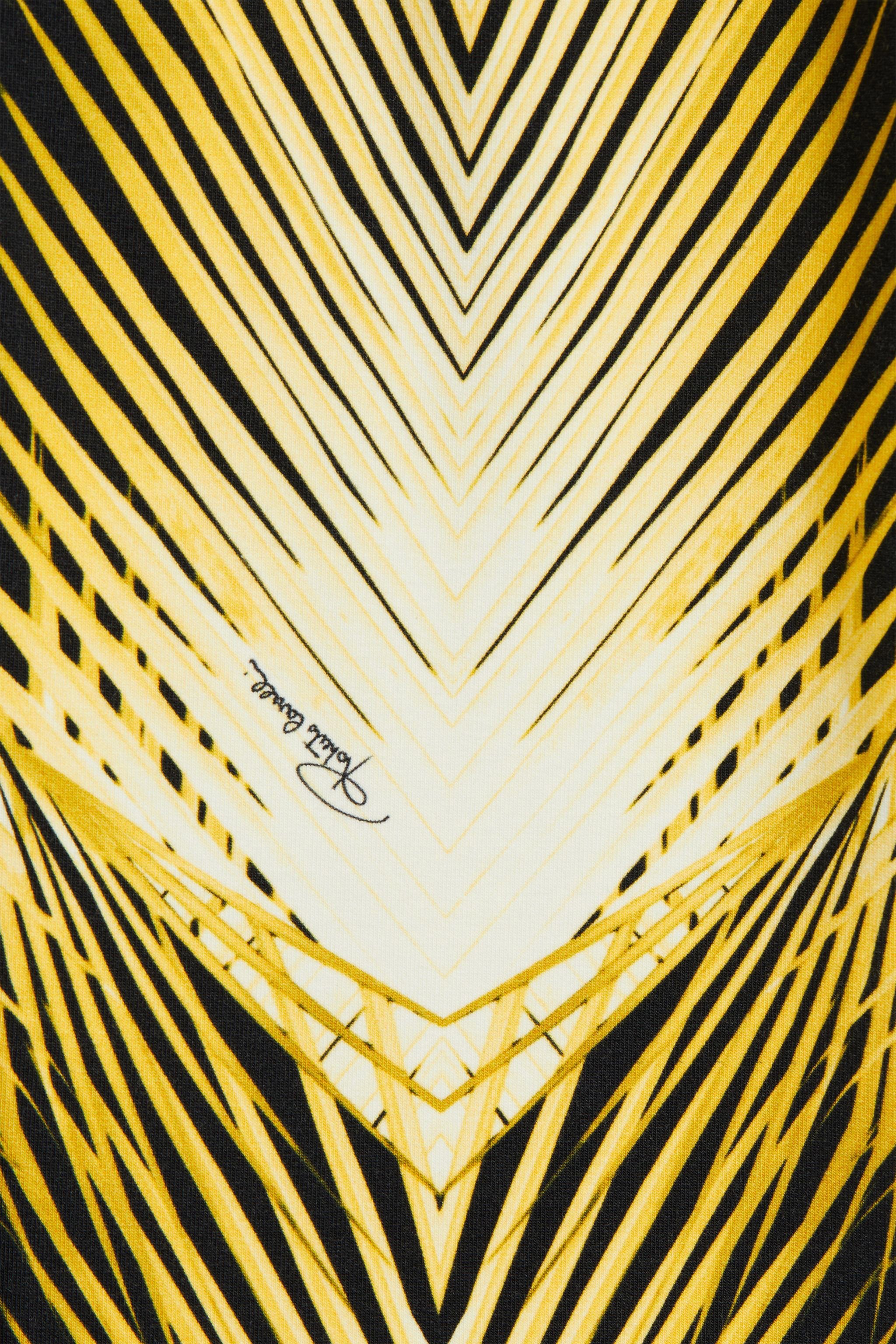Roberto Cavalli Palm Tree-print Shorts In Yellow