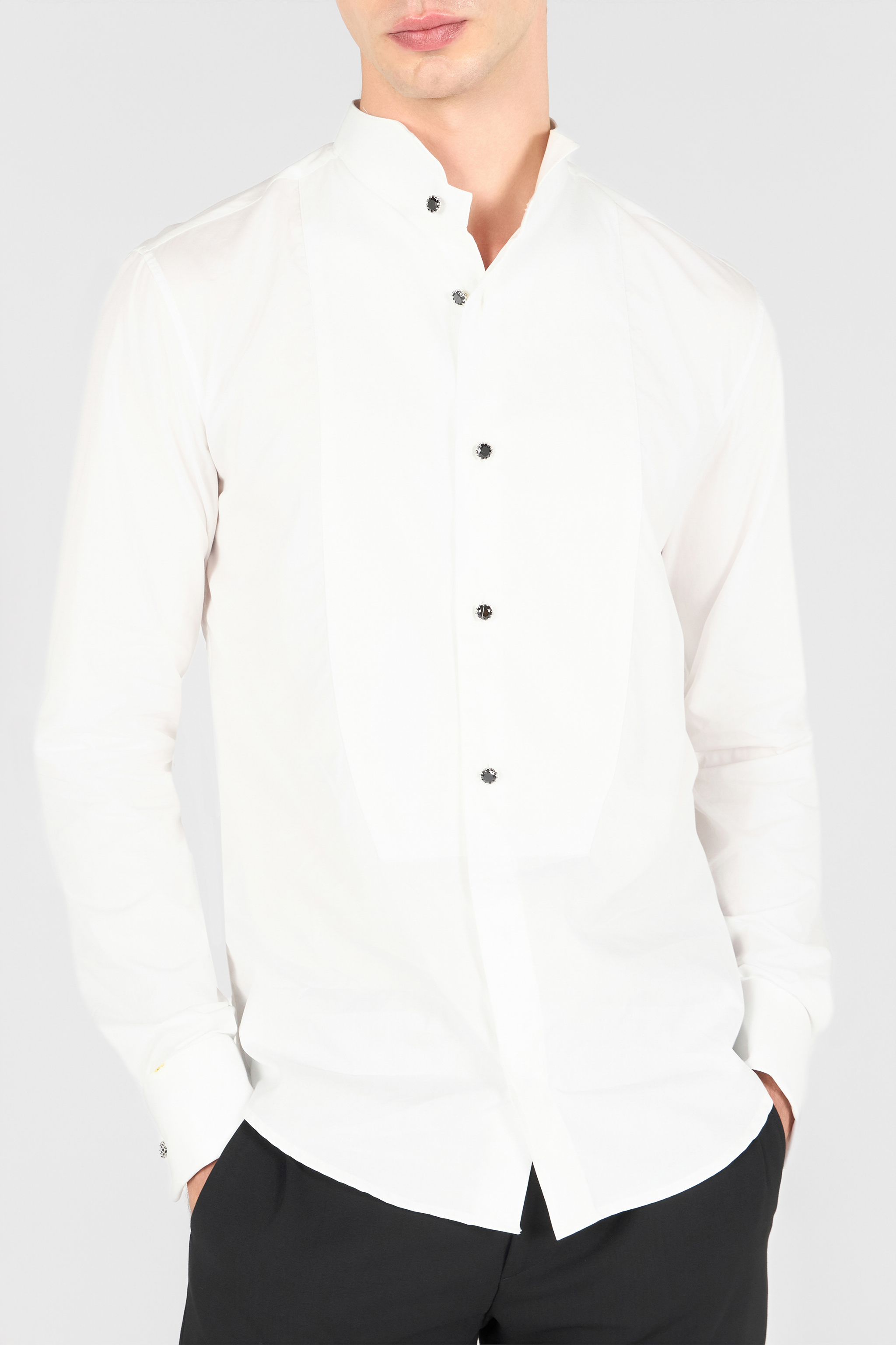 Roberto Cavalli Shirt With Plastron In White