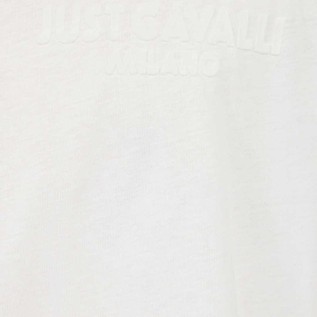 Roberto Cavalli T-shirt With Jc Monogram And Contrasting Topstitching In White