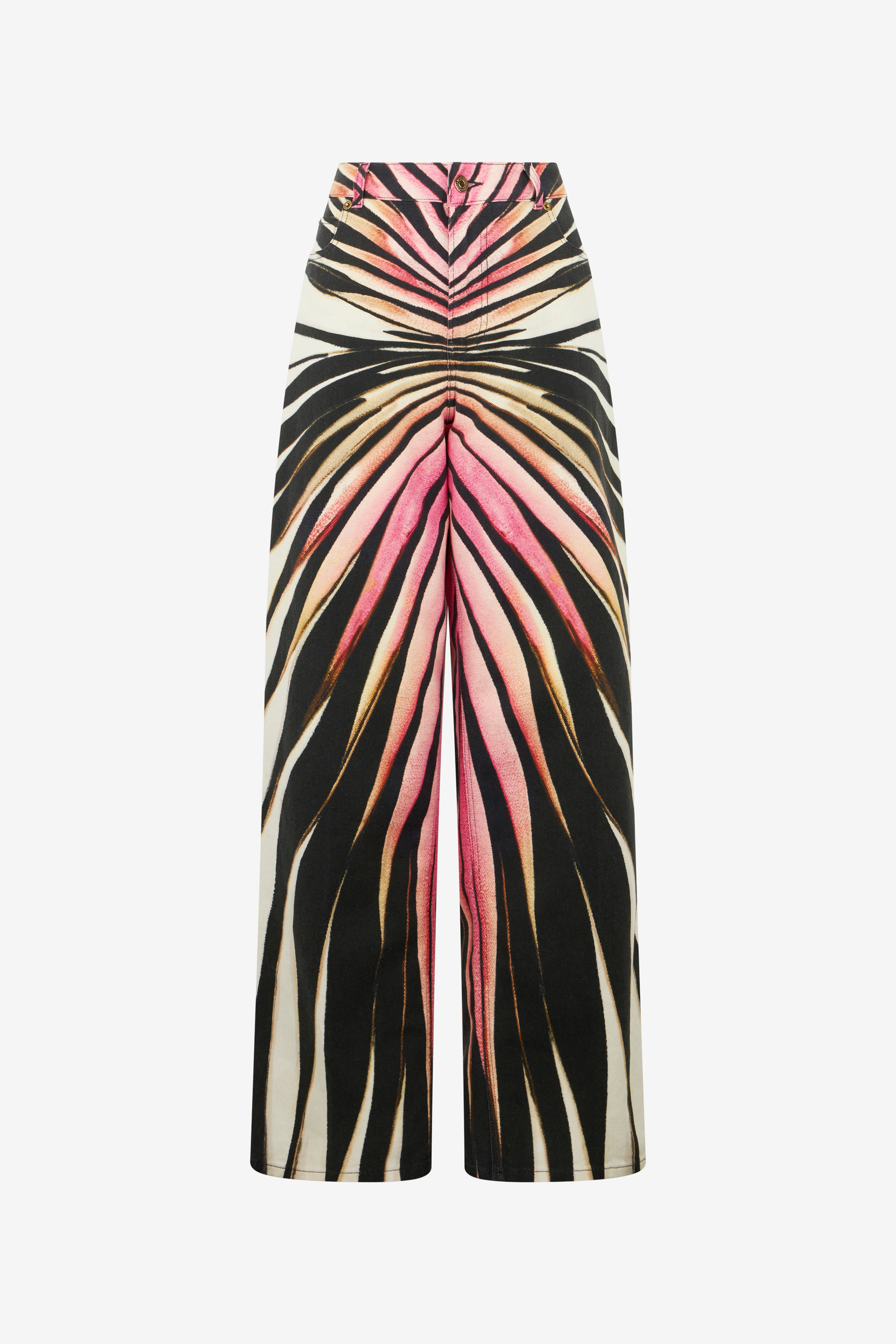 Roberto Cavalli Jeans With Ray Of Pink Print In Pink