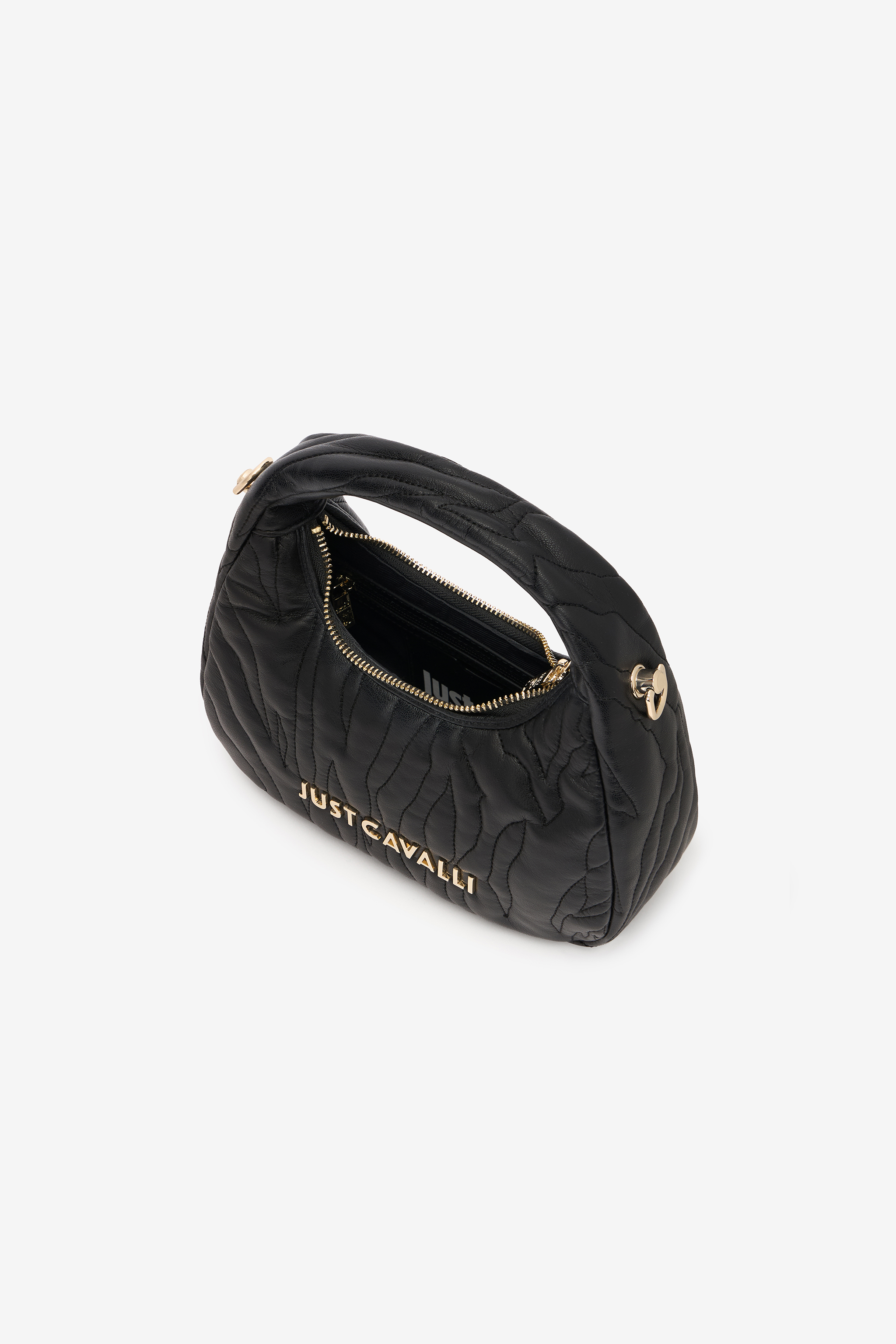 ROBERTO CAVALLI ABGESTEPPTE HOBO-TASCHE MIT LOGO 