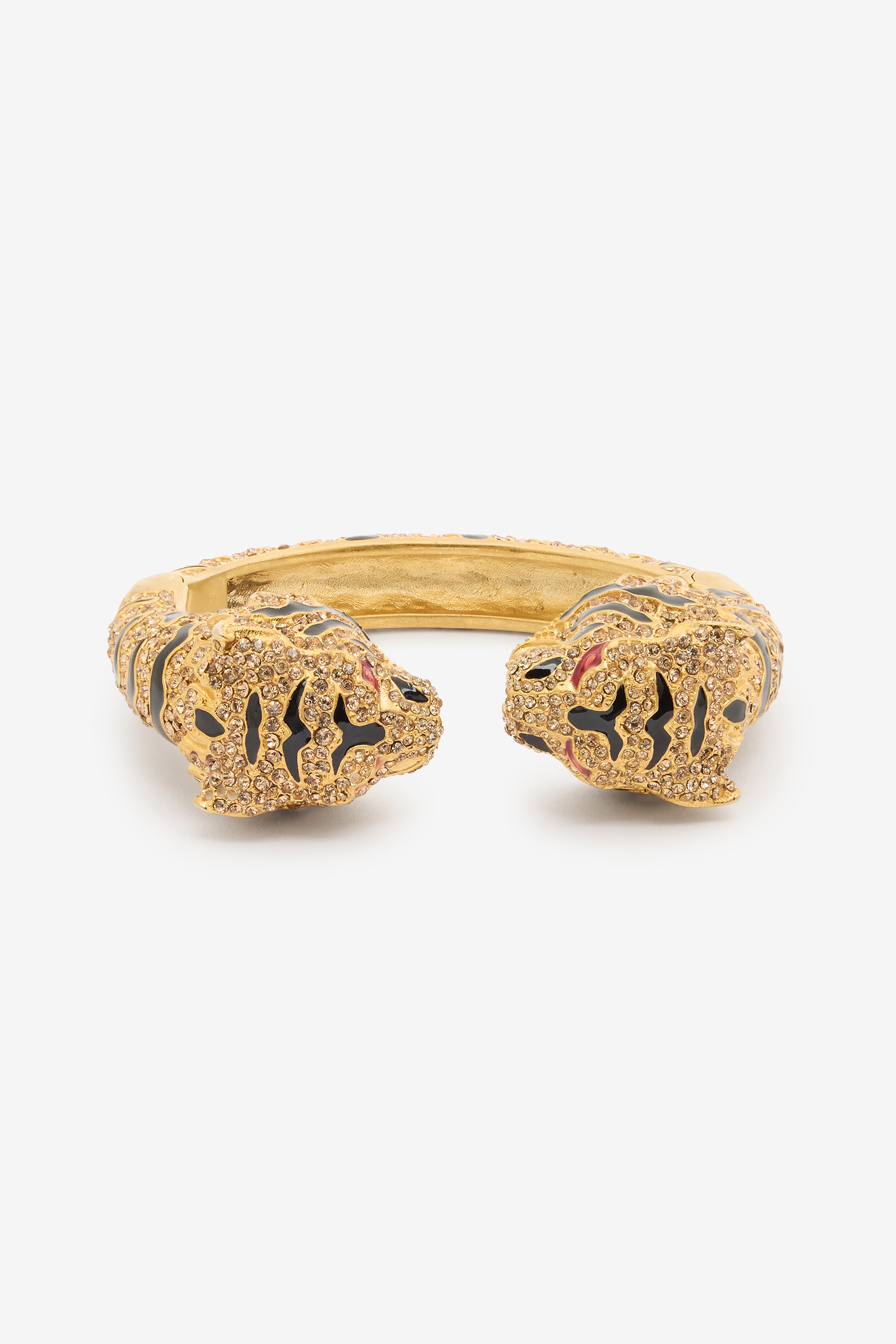 Roberto Cavalli Women's Gold Bangle With Tiger Heads - Fashion Jewelry