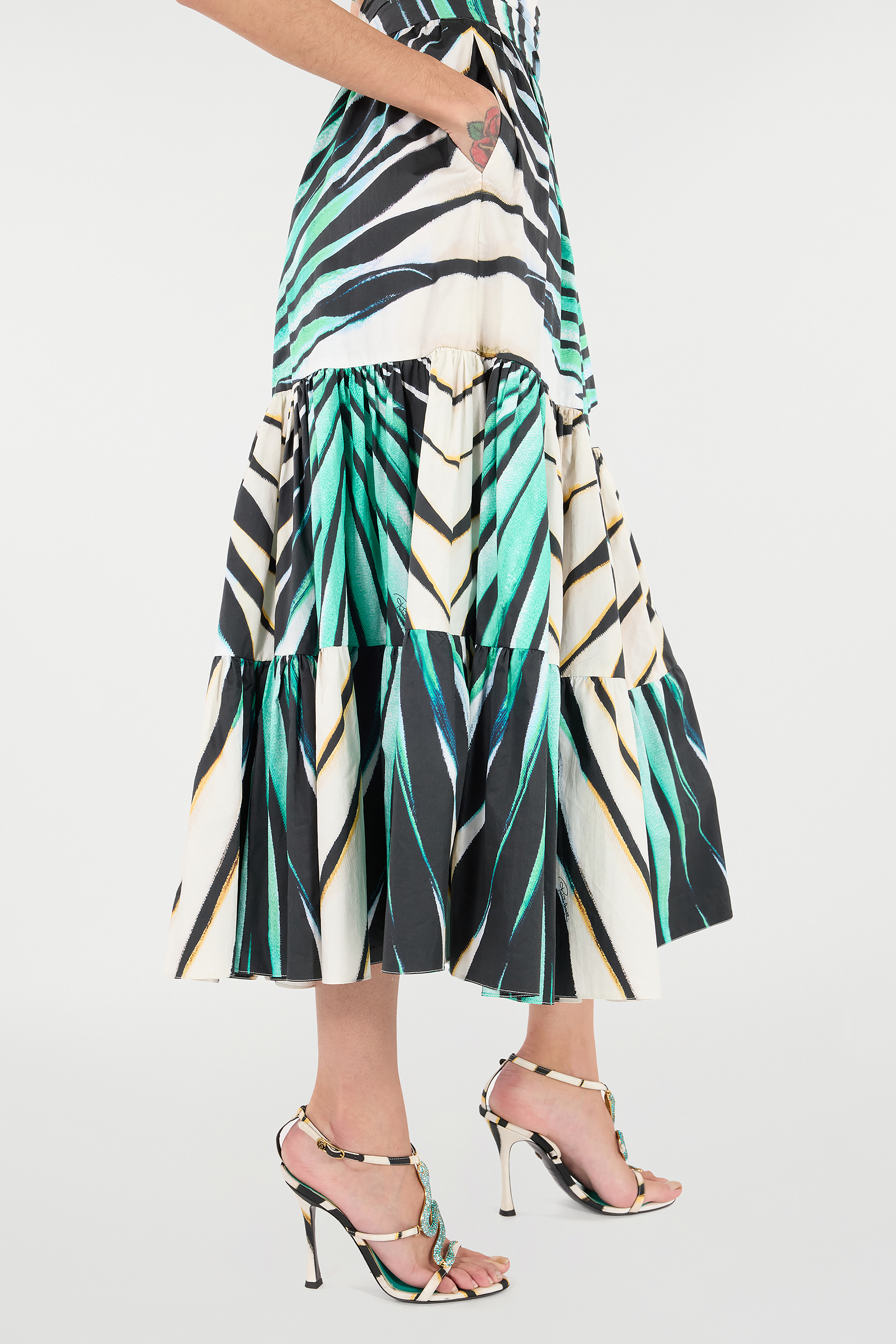 Roberto Cavalli Ray Of Sea Print Skirt