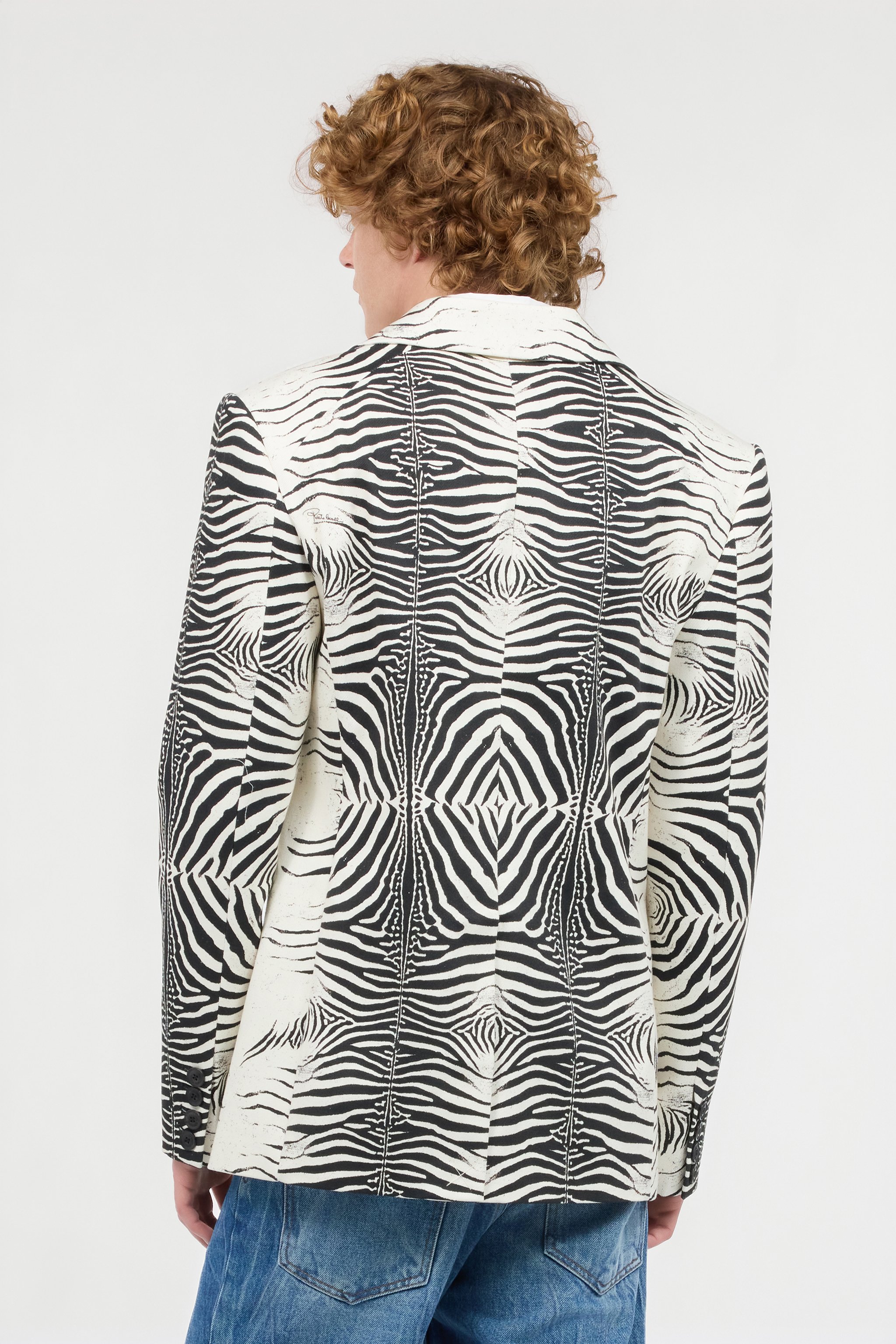 Roberto Cavalli Leopard-print Blazer In Black/white