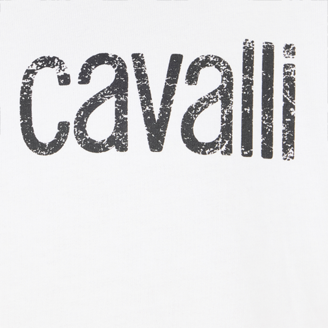 Roberto Cavalli T-shirt With Used Logo In White