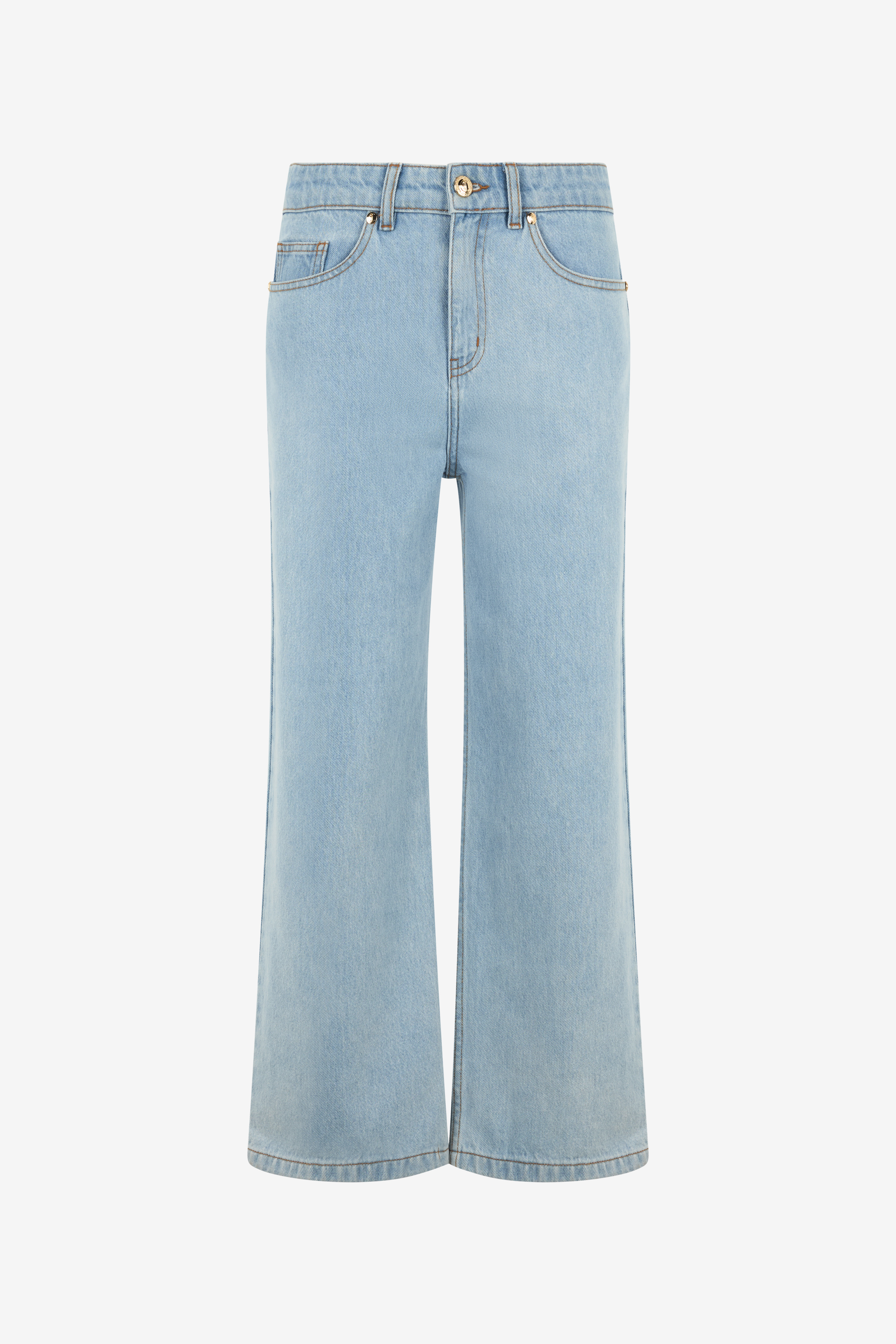 Roberto Cavalli Donna Chiaro/Azzurro Jeans Culotte Con Lavaggio - Abbigliamento
