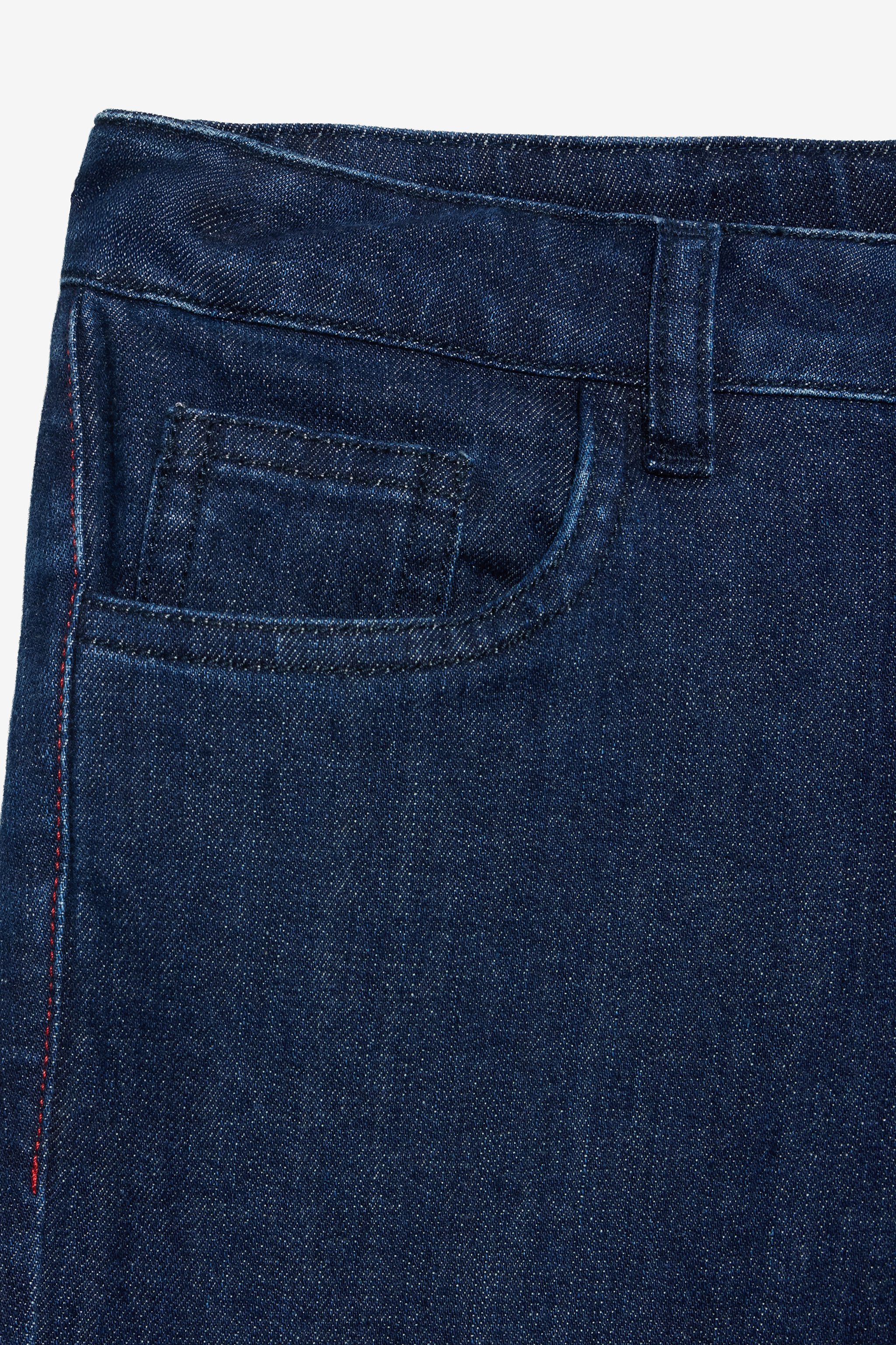 Medium Blue Capri Jeans Stretch Denim