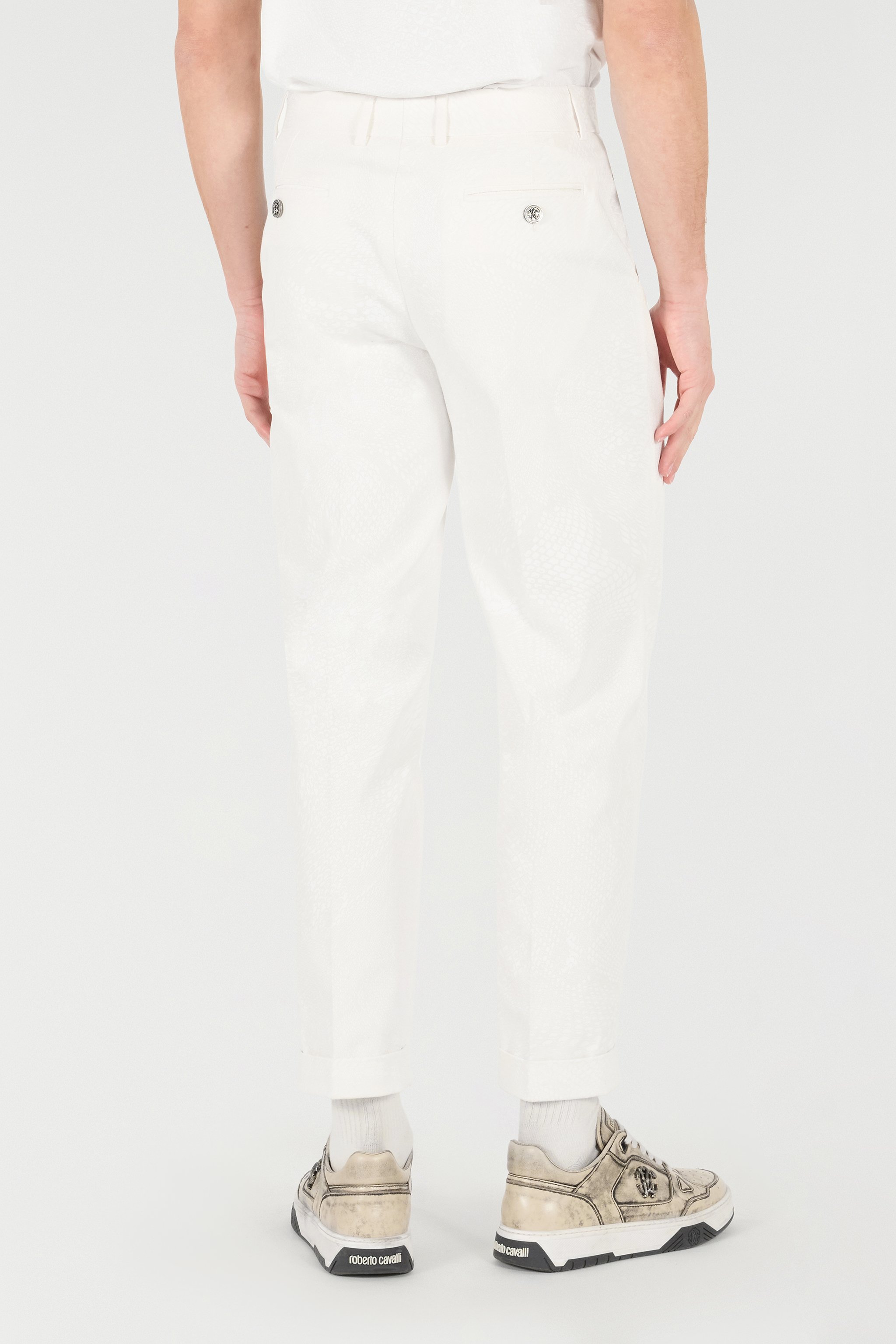 Roberto Cavalli Straight Leg Pants In Ivory