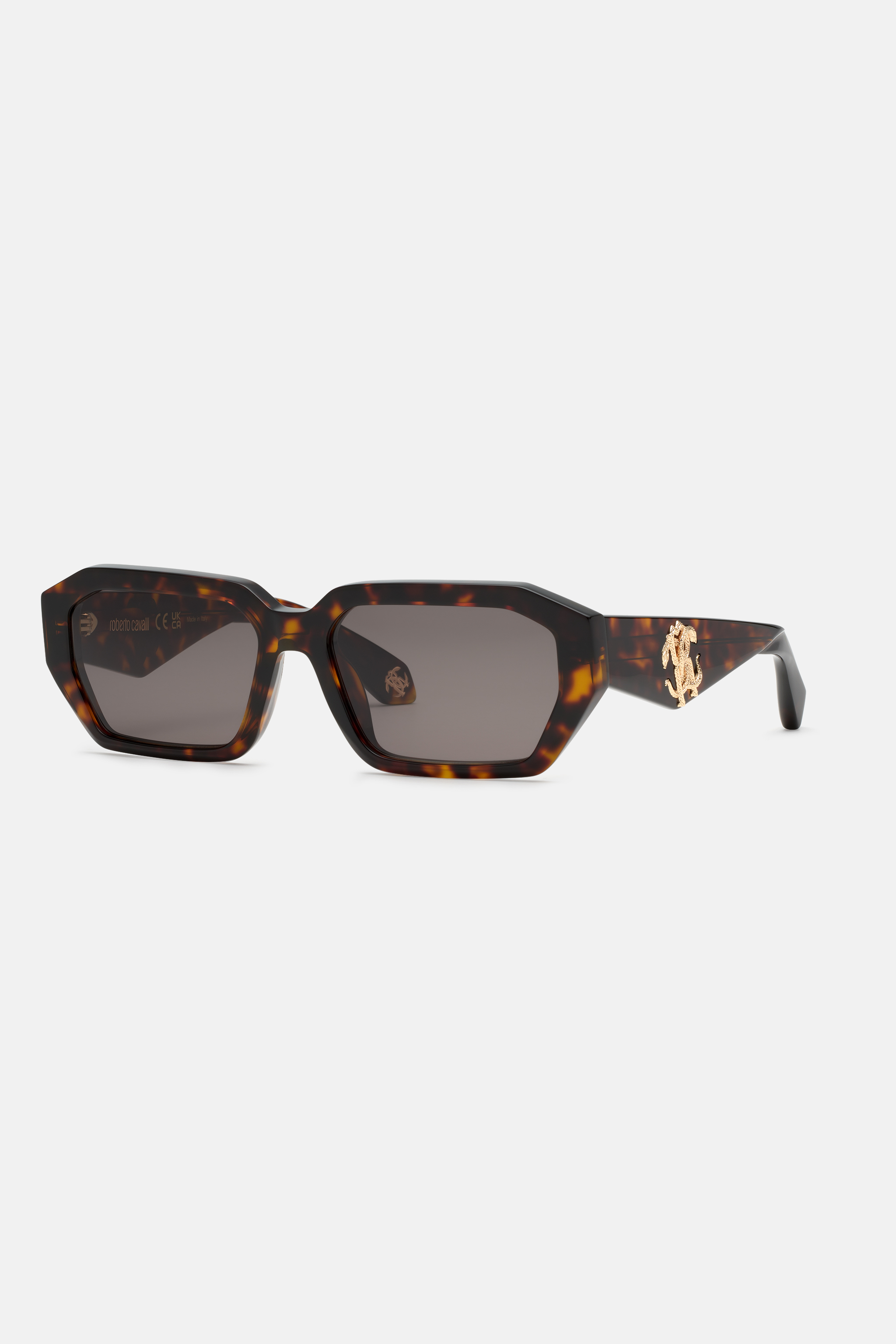ROBERTO CAVALLI SUNGLASSES WITH WIDE RECTANGULAR FRONT AND FANGS