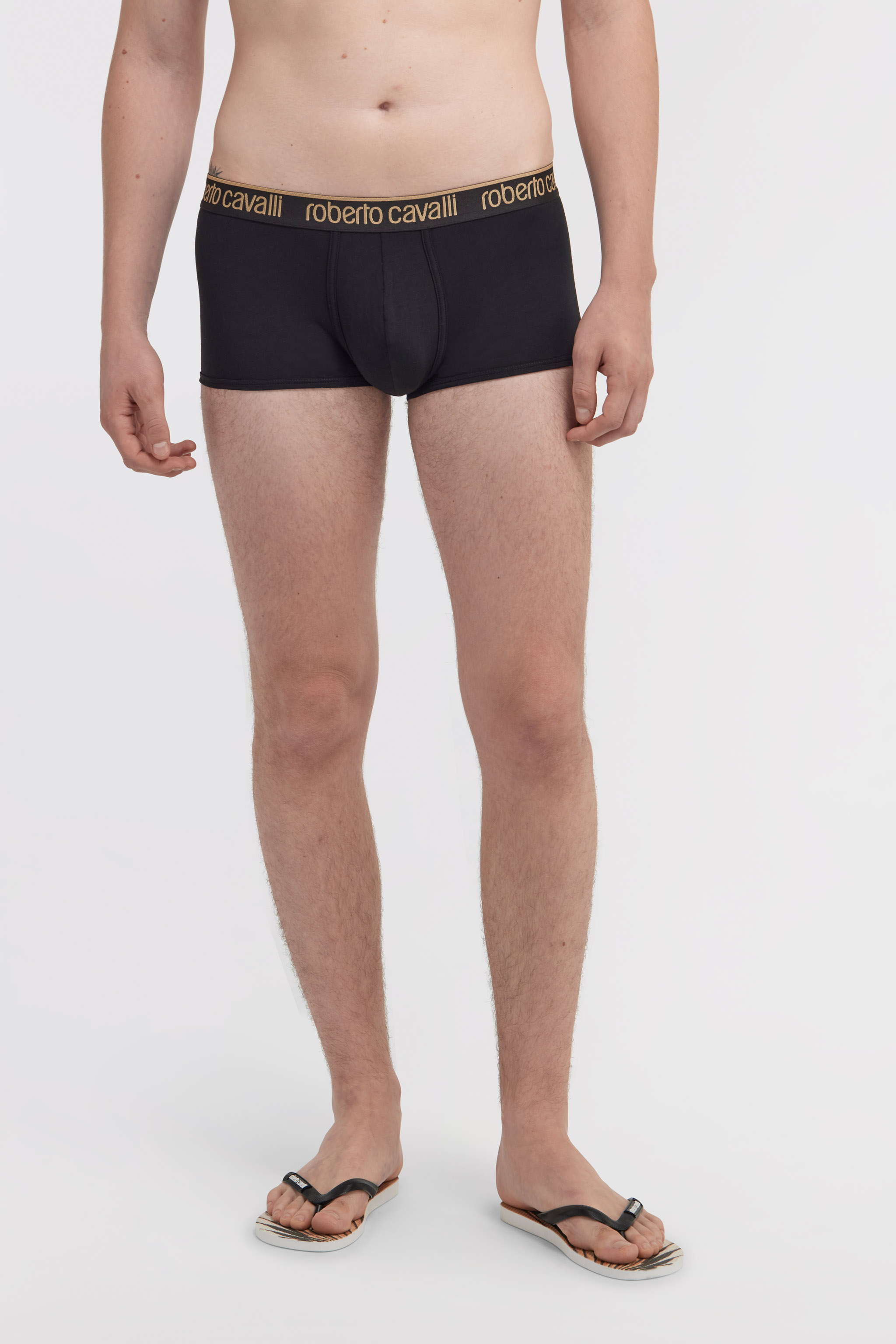 Roberto Cavalli Logo Boxer Shorts In Black