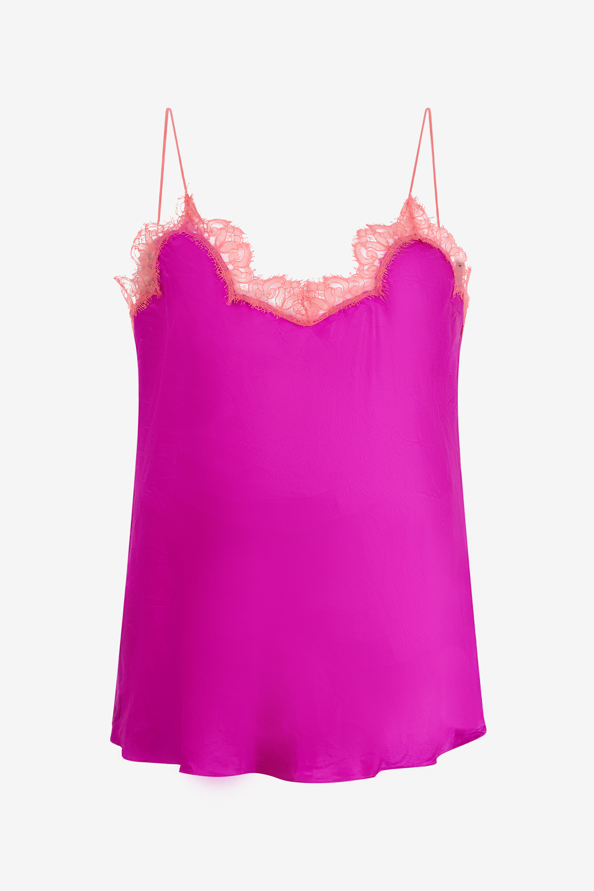 Roberto Cavalli Women's Fuchsia Top With Lace Detailing - Tops