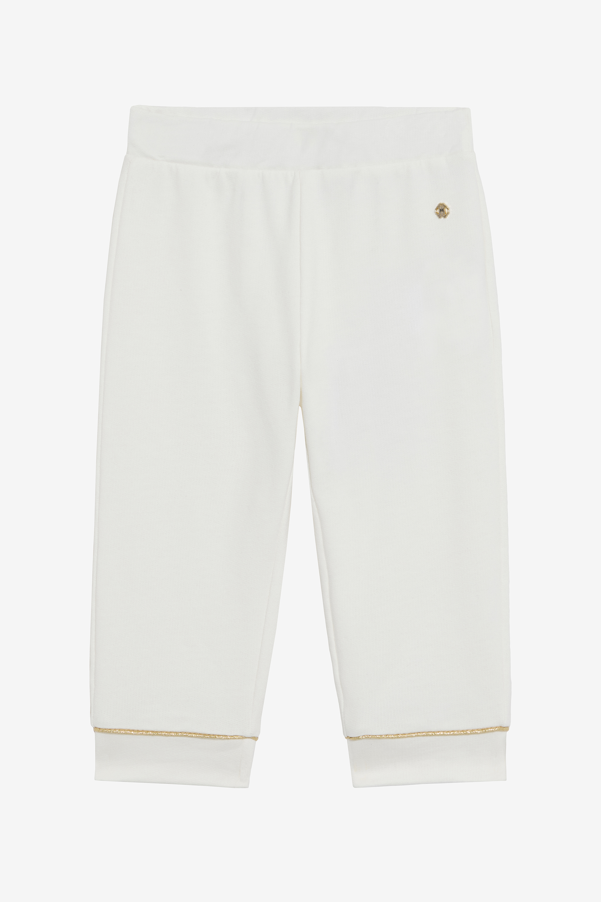 Roberto Cavalli Girls White/Gold Pants With Detailing - Trousers Milky